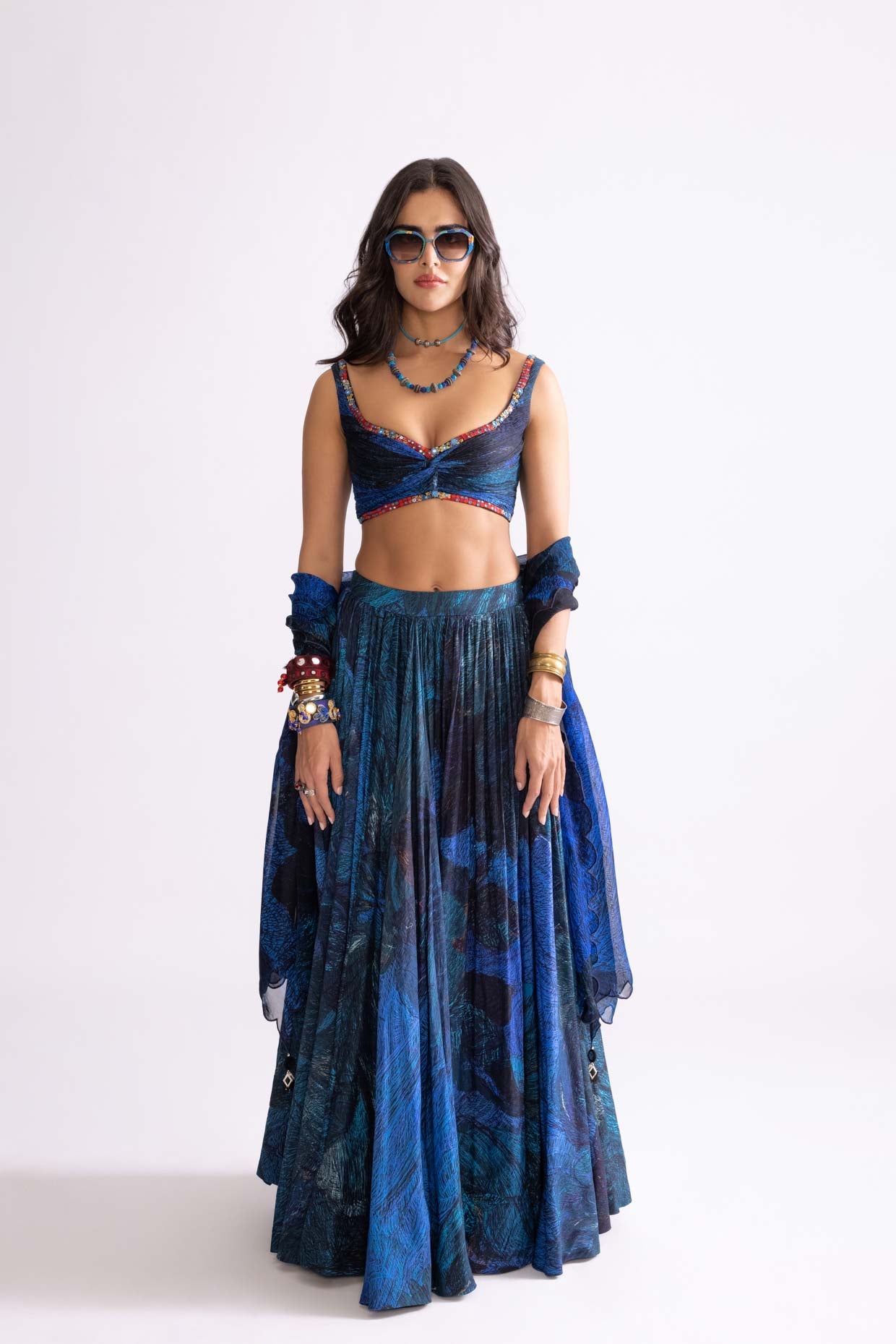 RILEY BLOUSE , MAGNOLIA LEHENGA & SCALLOP DUPATTA
