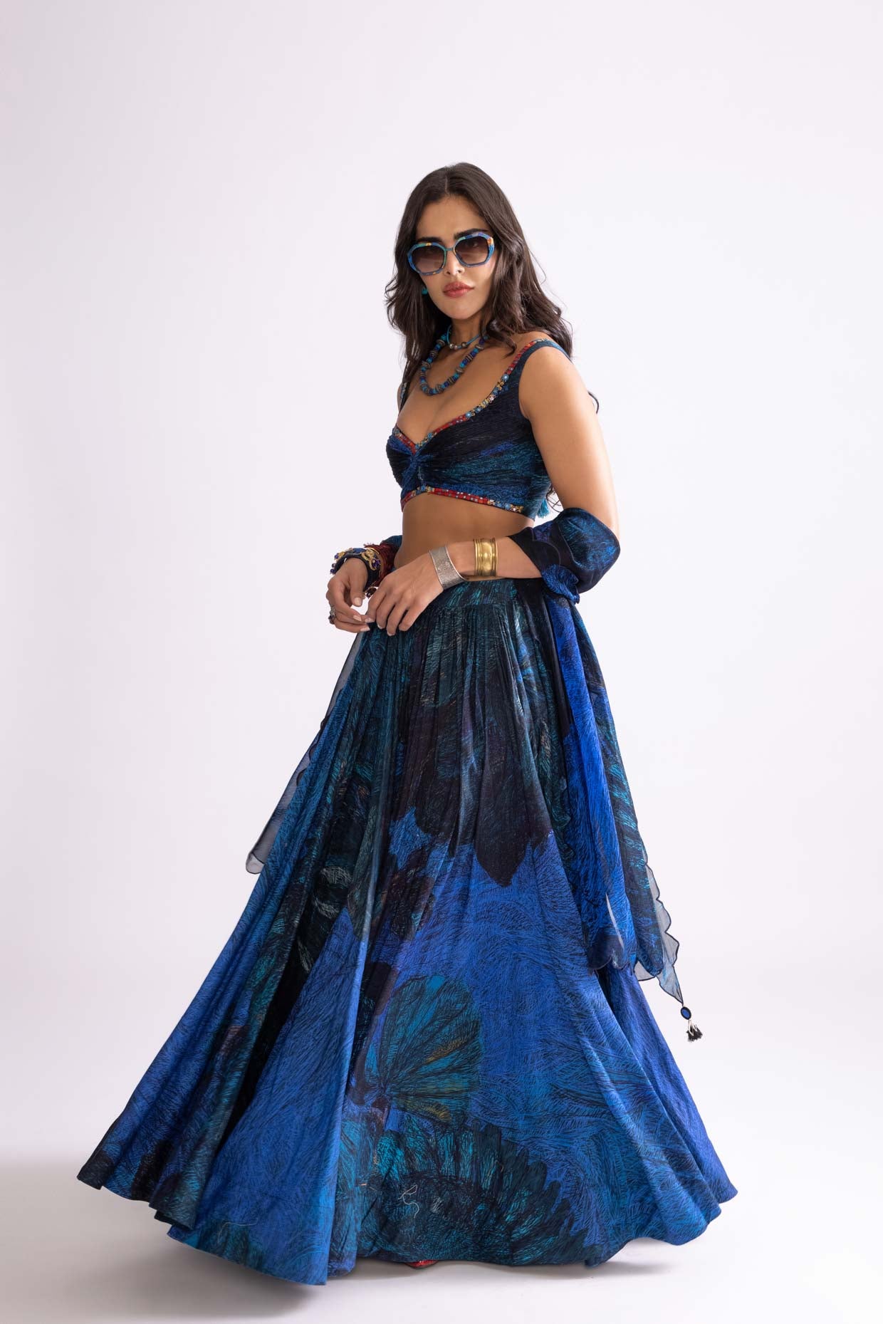 RILEY BLOUSE , MAGNOLIA LEHENGA & SCALLOP DUPATTA