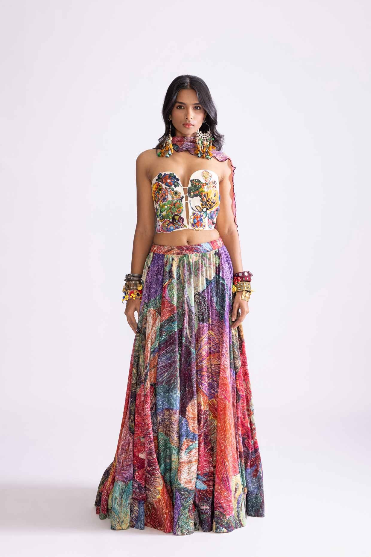 HOXTON BLOUSE, SCALLOP DUPATTA, MAGNOLIA LEHENGA