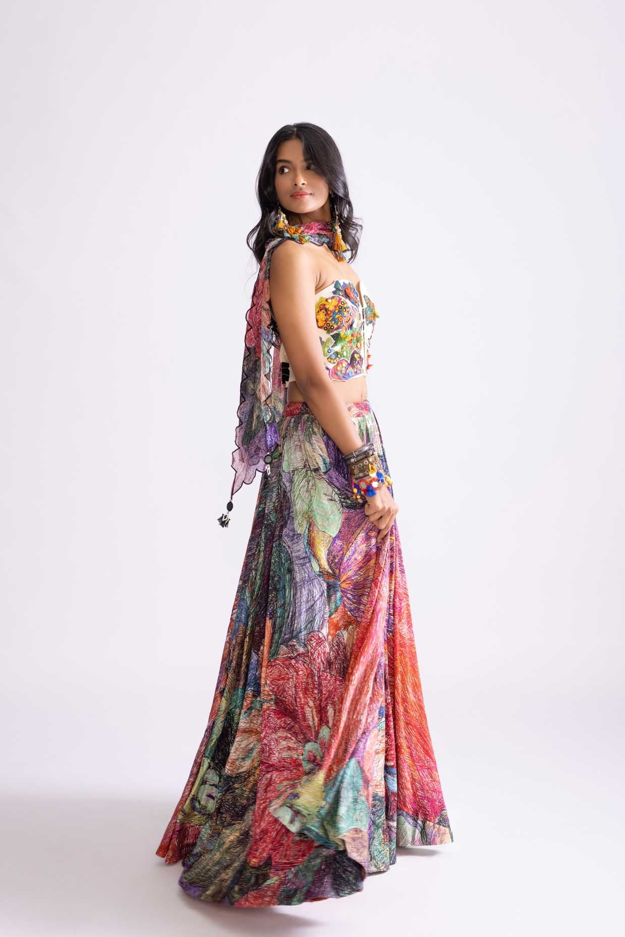 HOXTON BLOUSE, SCALLOP DUPATTA, MAGNOLIA LEHENGA
