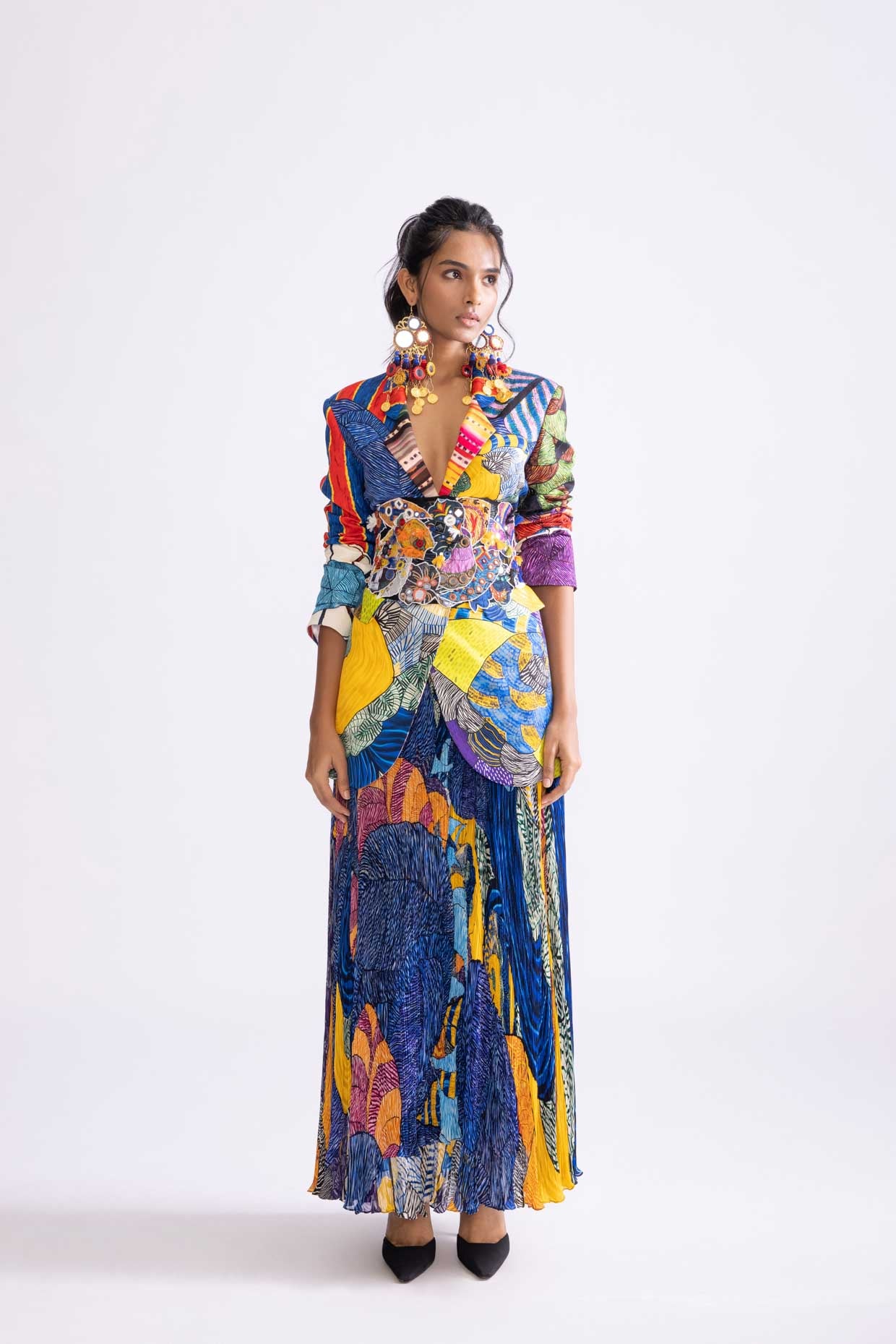 EVIE BLAZER , MONICA SKIRT & SILA CORSET BELT
