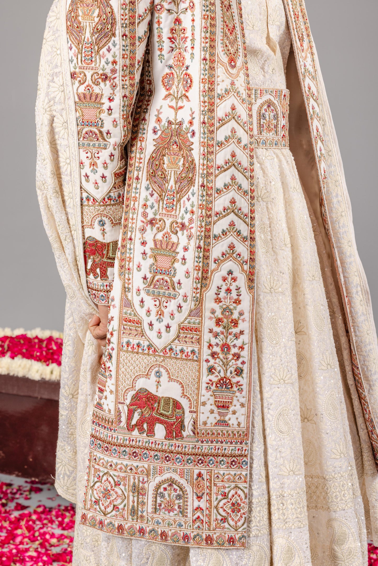HATHIMAHAL IVORY SHERWANI SET