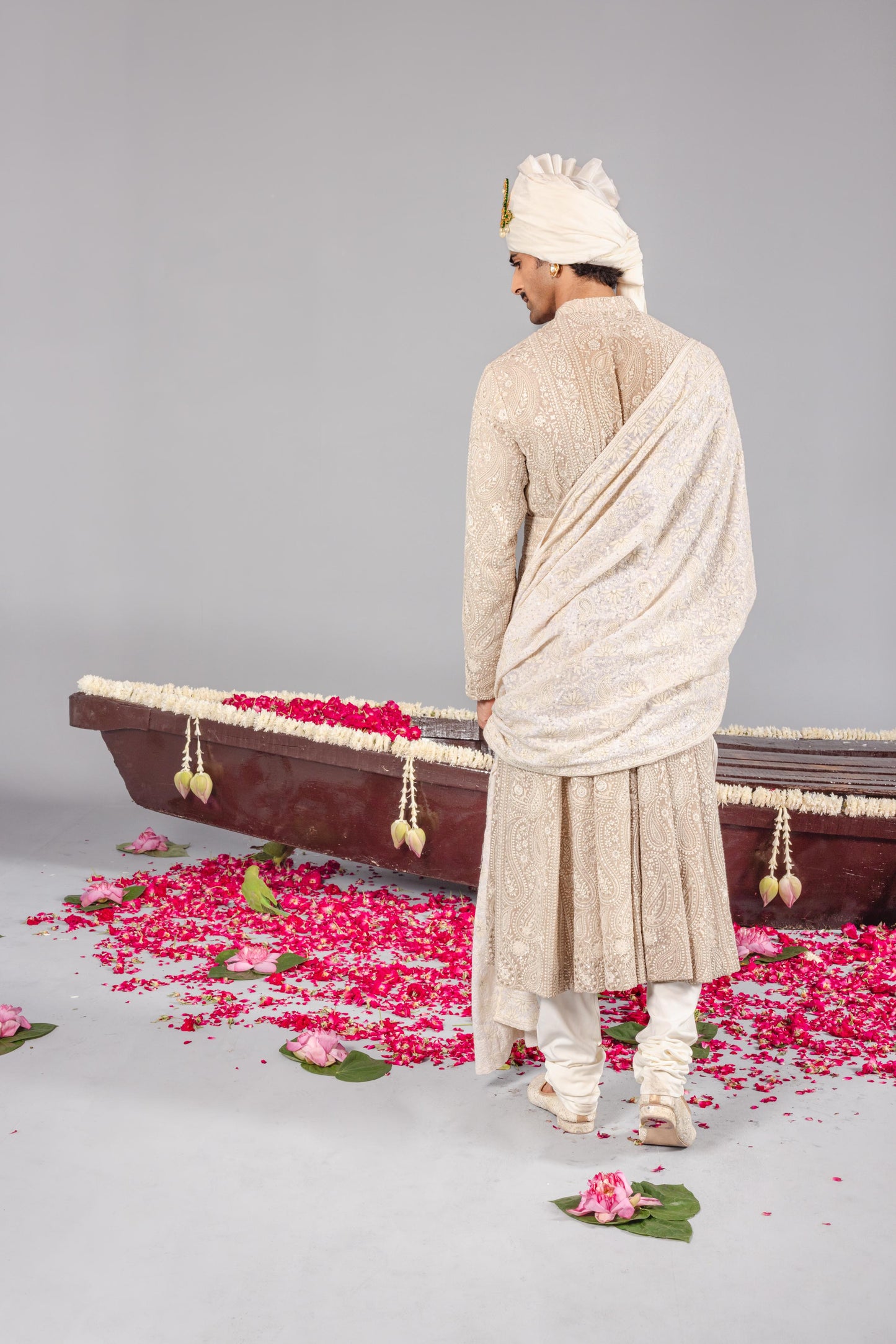NIZAM BEIGE ANARKALI SET