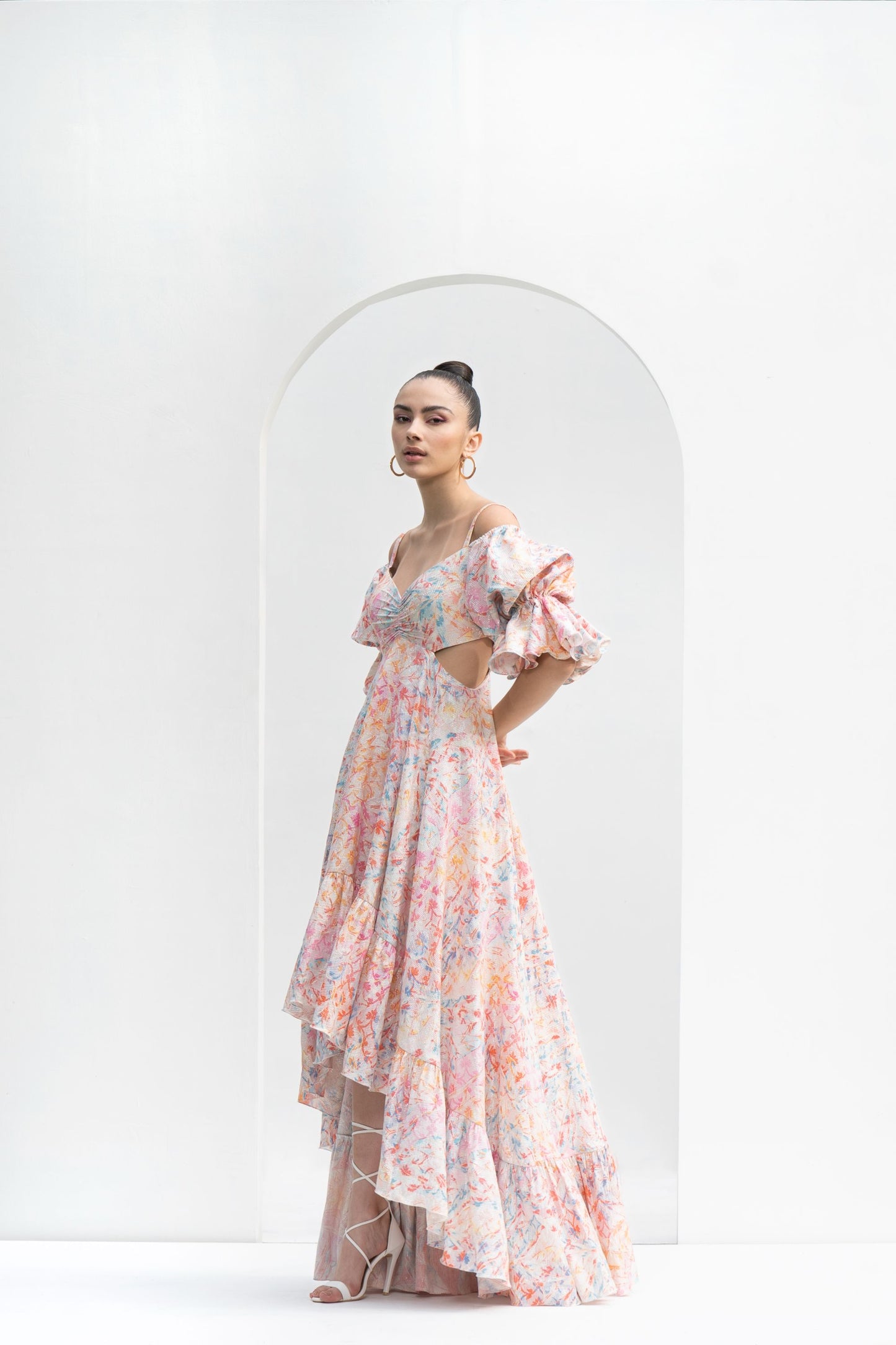 LEAF MAGIC HIGH LOW DRESS