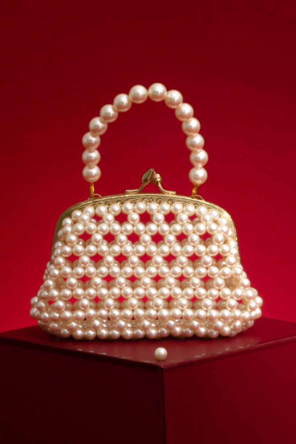 INEZ OFF-WHITE VINTAGE PURSE (SET OF 2)