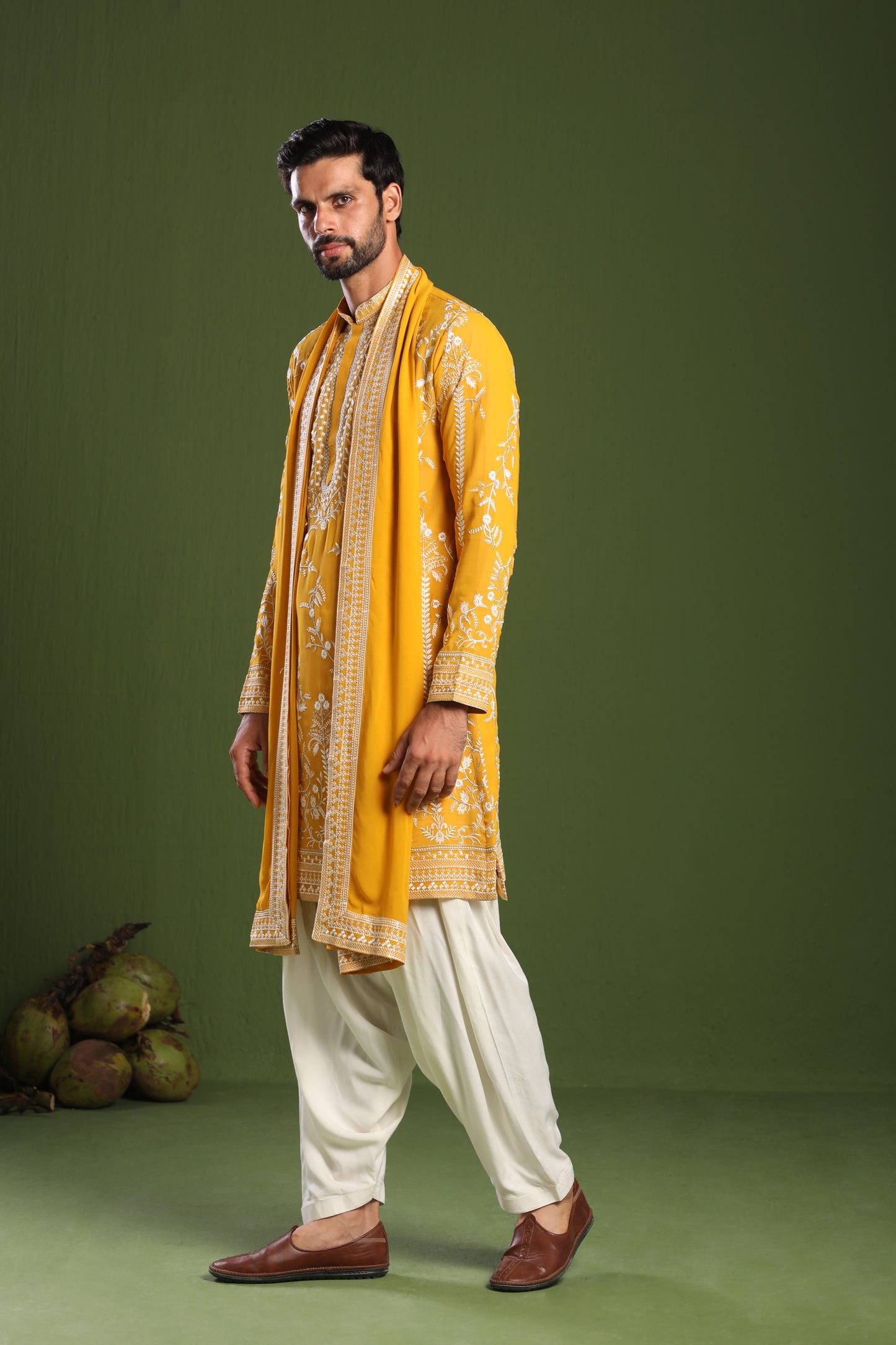 ISHAAN HALDI KURTA PATIYALA SET WITH DUPATTA