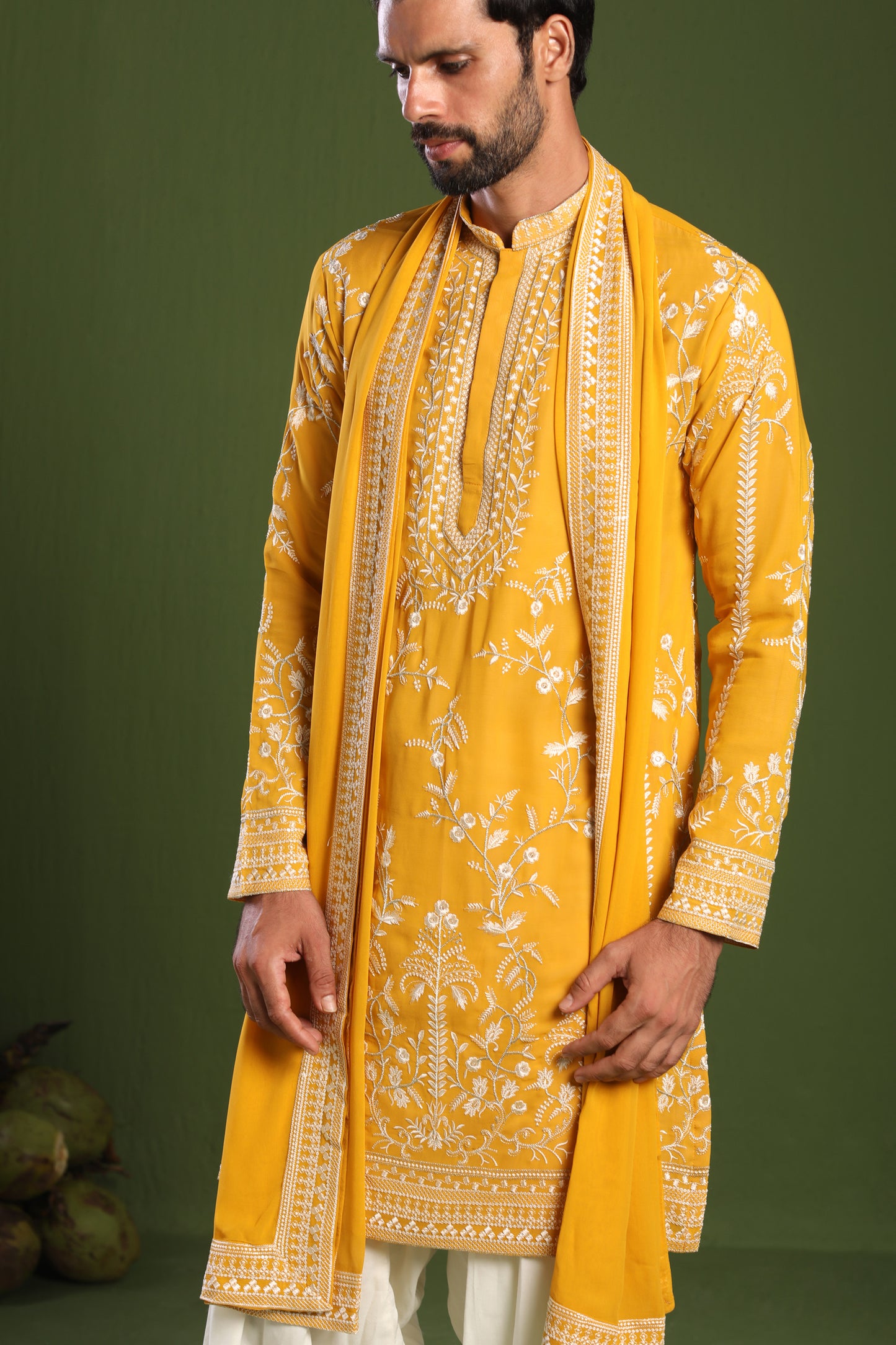 ISHAAN HALDI KURTA PATIYALA SET WITH DUPATTA