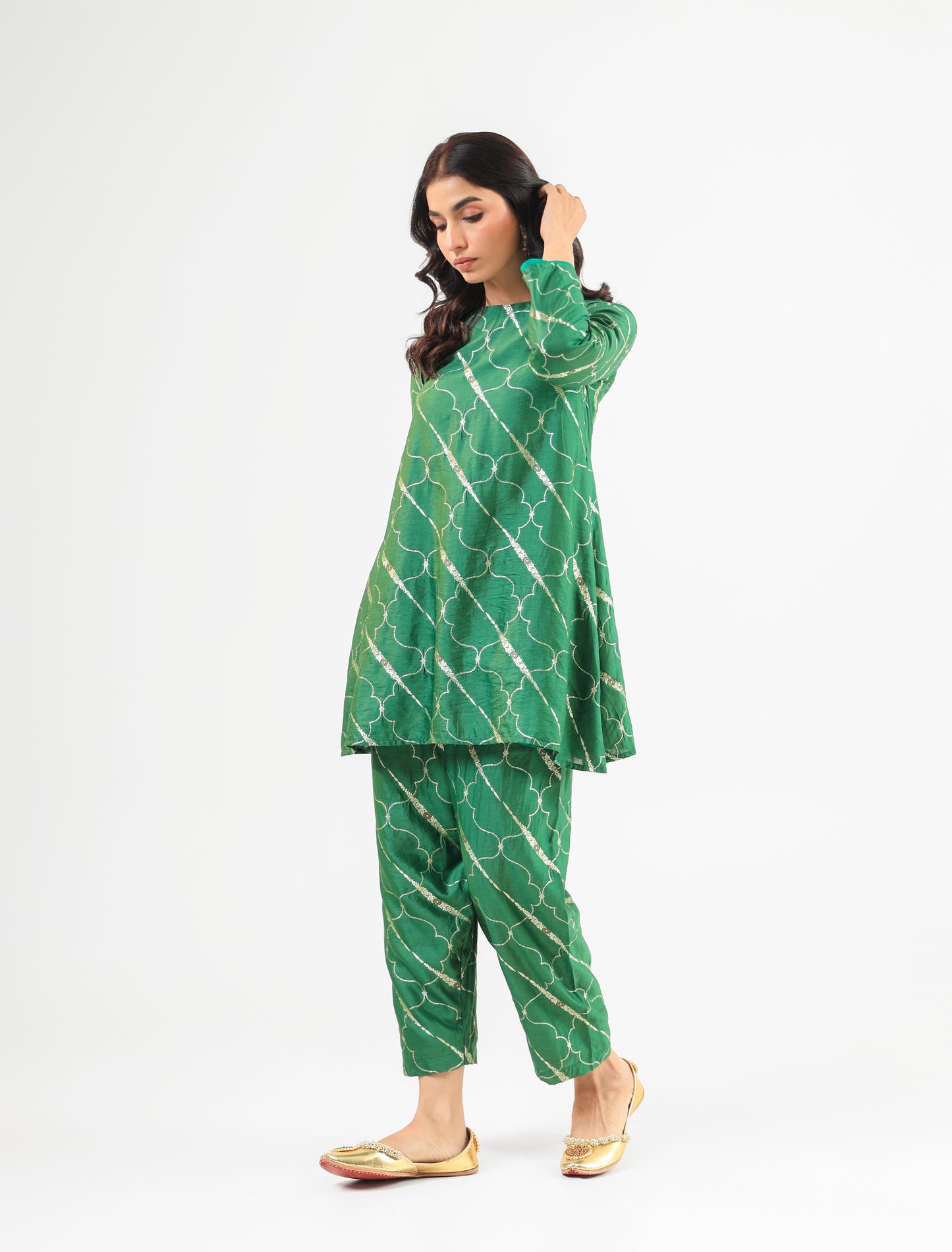 DEEP GREEN KURTA SET