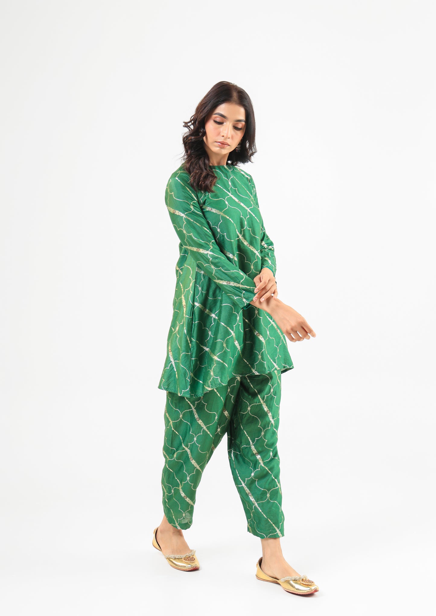 DEEP GREEN KURTA SET