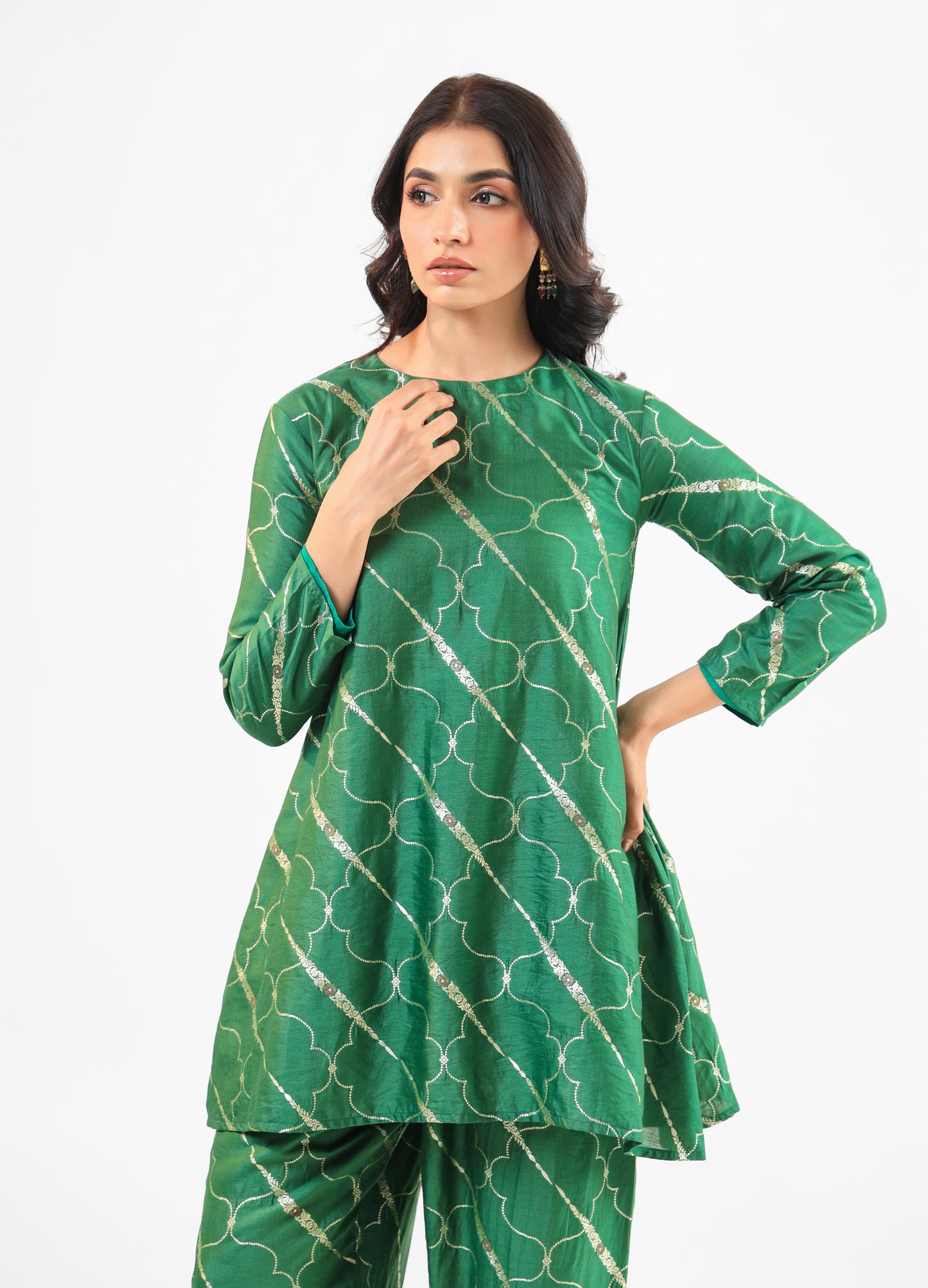 DEEP GREEN KURTA SET