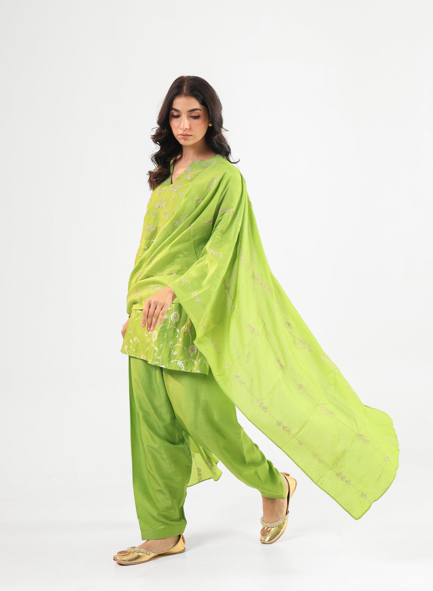 GREEN KURTA SET