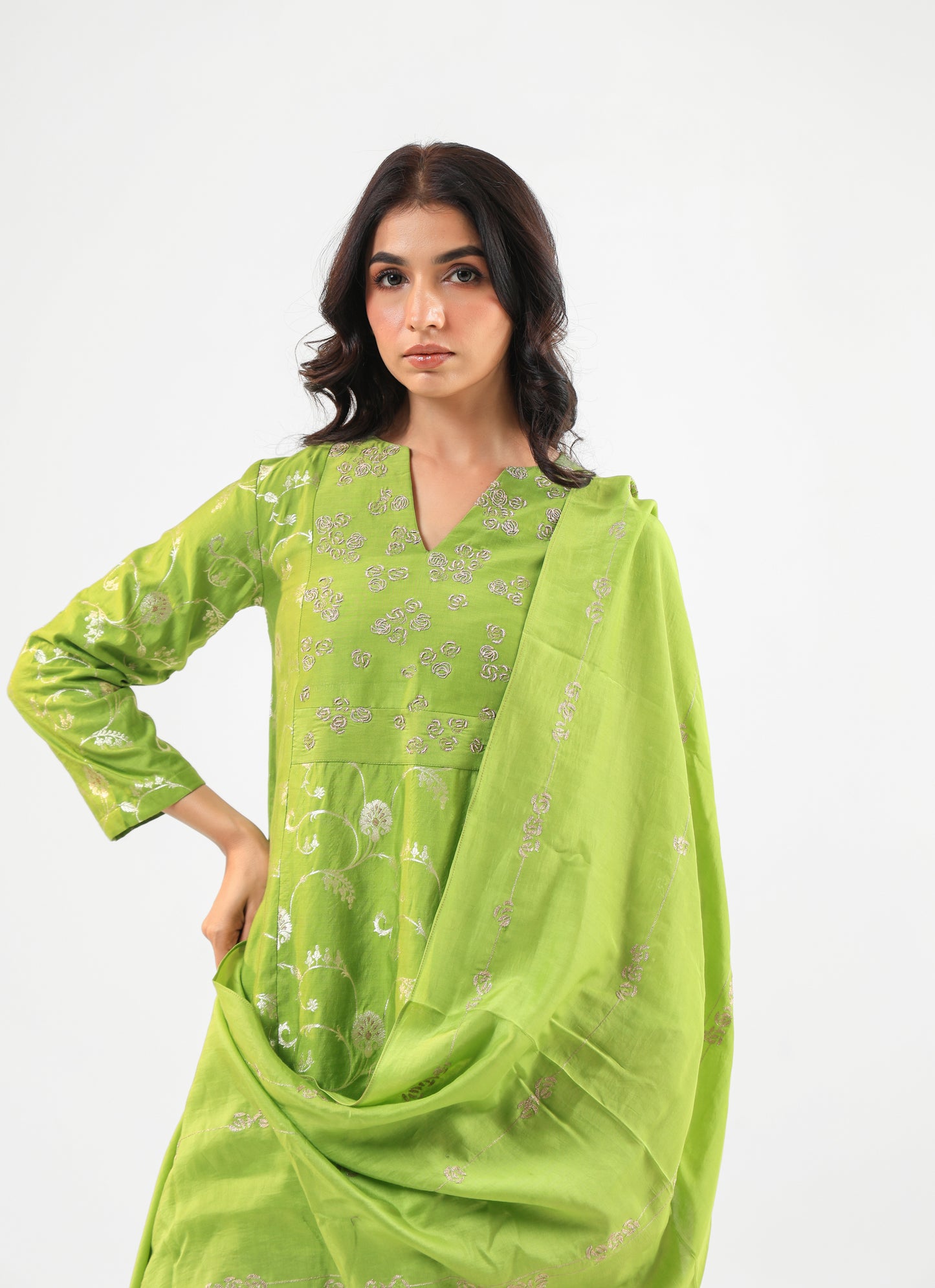 GREEN KURTA SET