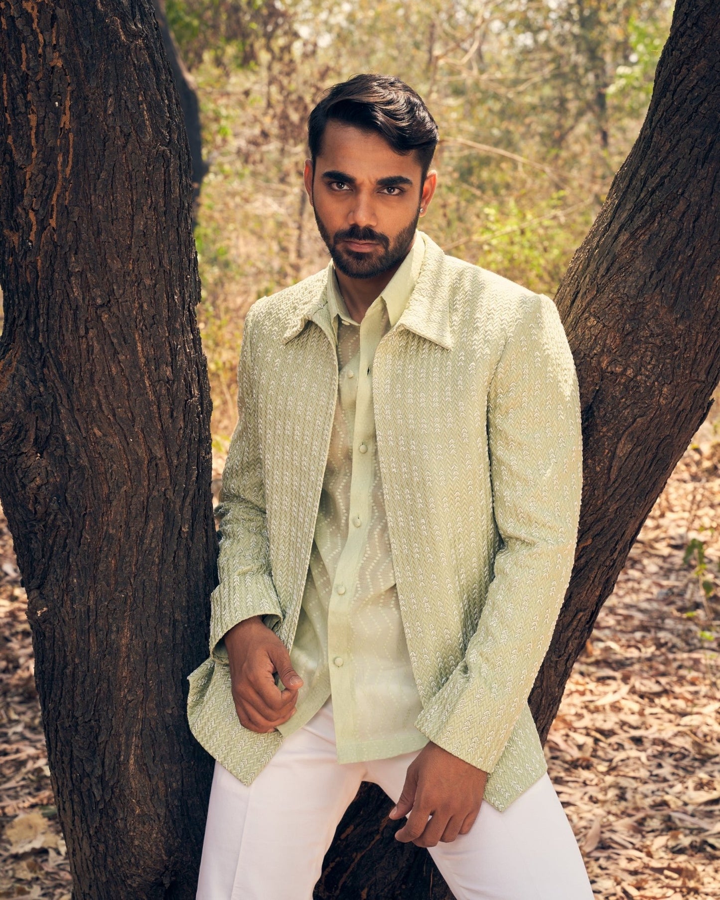 3 ARROW JACKET SET - White Maison de Couture