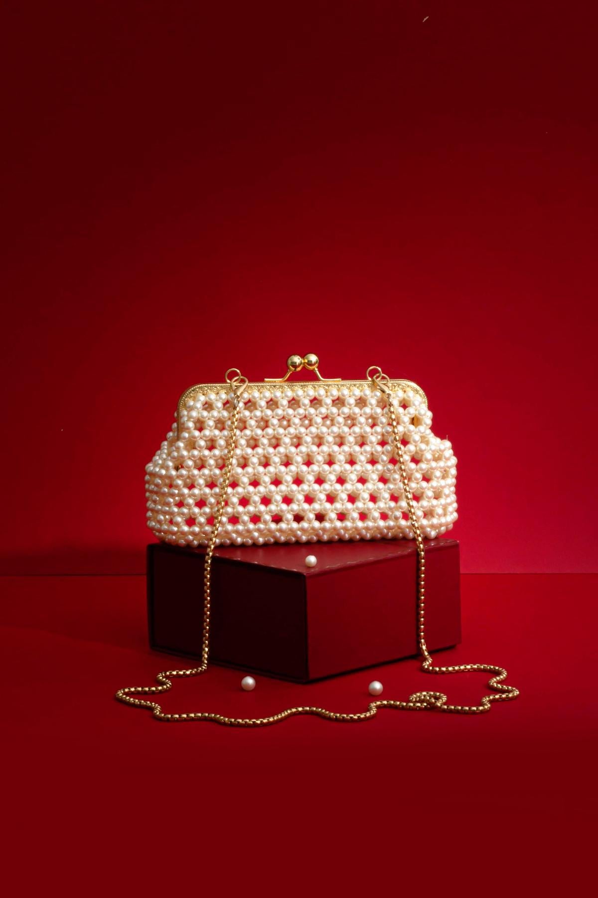 INEZ OFF-WHITE VINTAGE PURSE (SET OF 2)