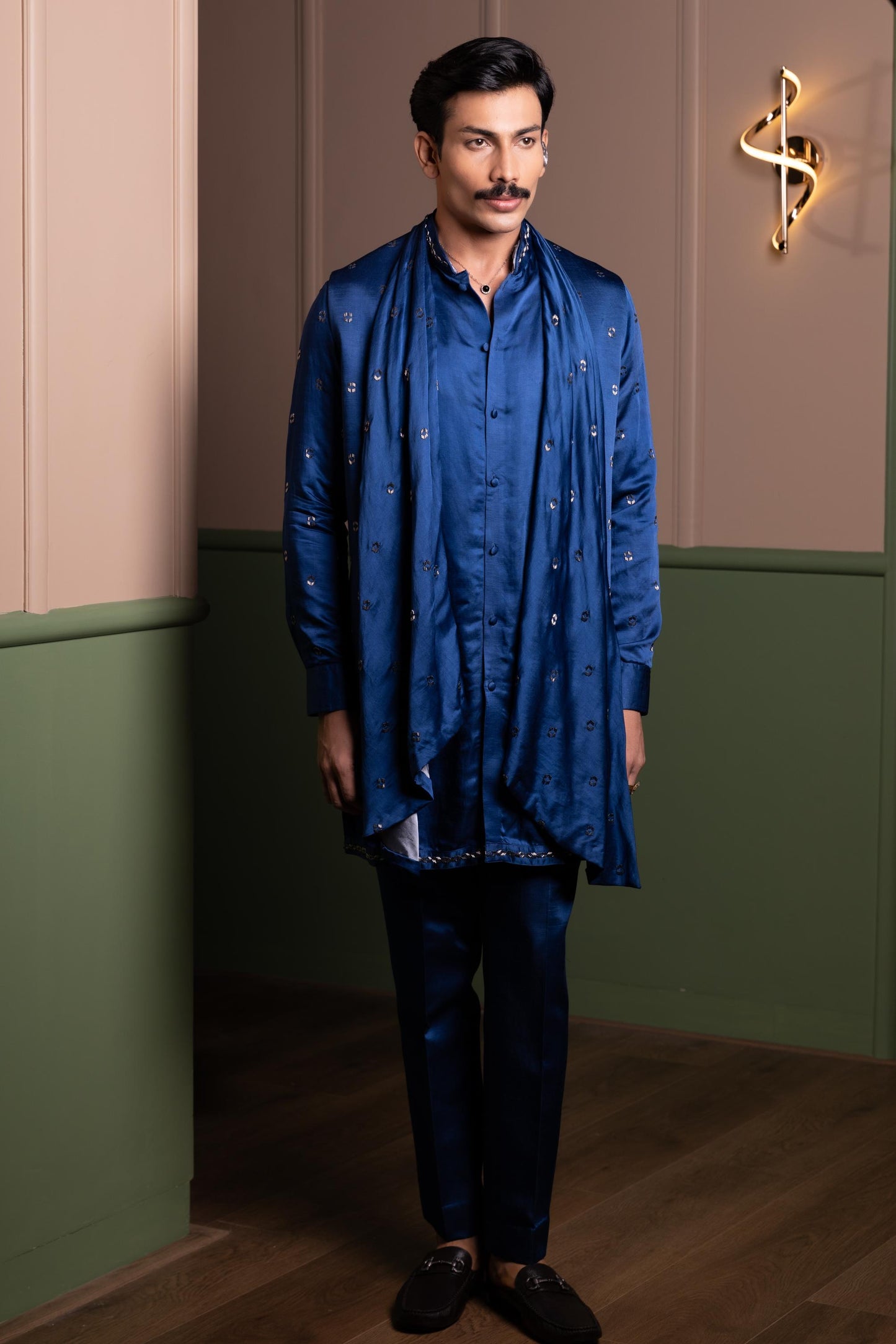 DRAPED BANDI KURTA SET