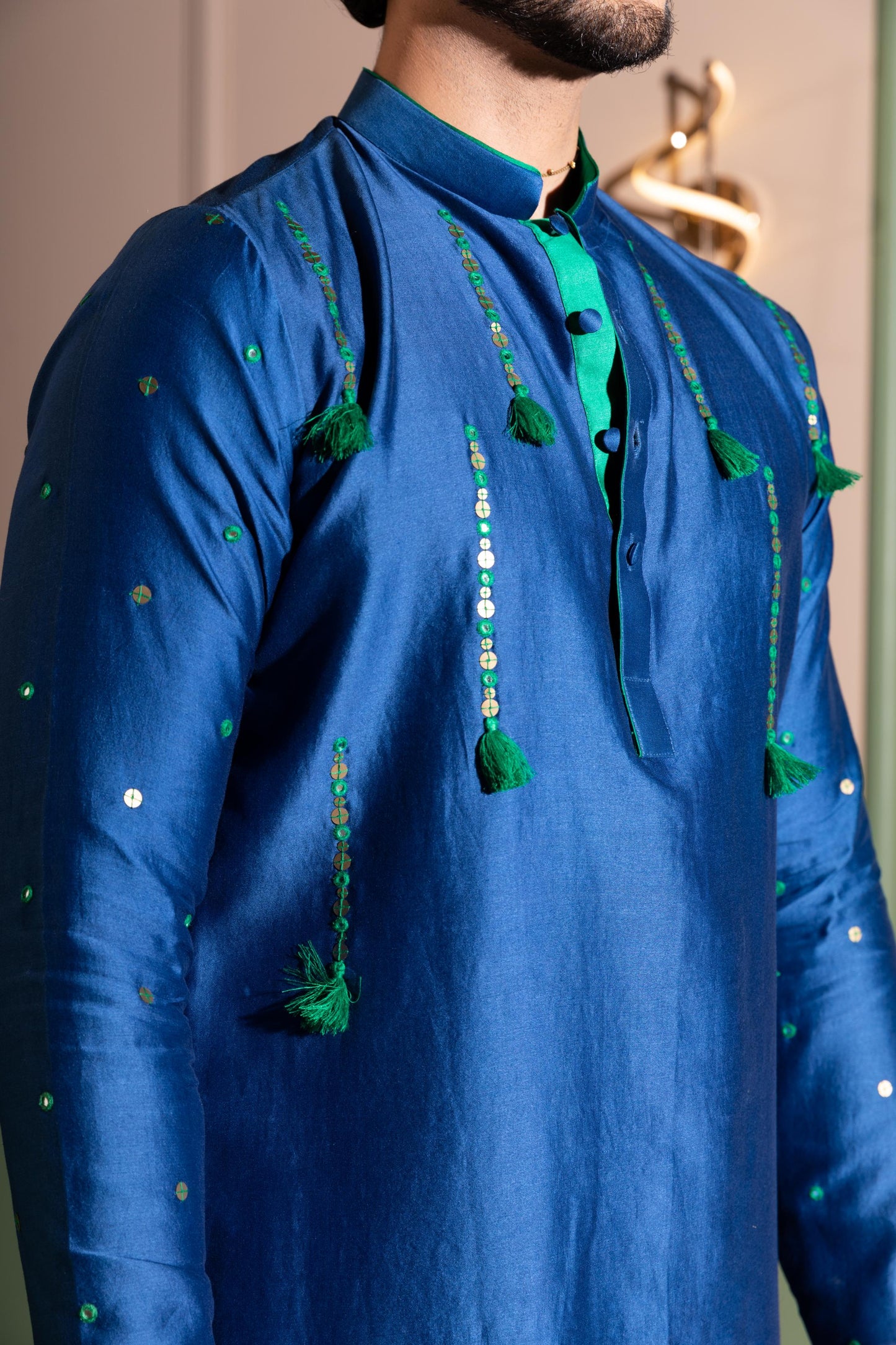 TASSLE DROP KURTA SET
