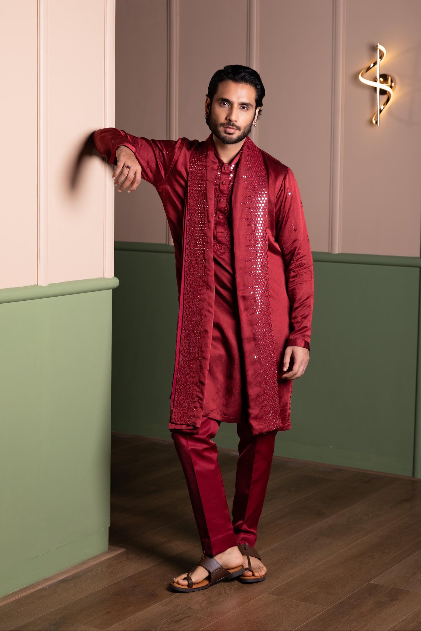 MIRROR FRENZY KURTA STOLE SET