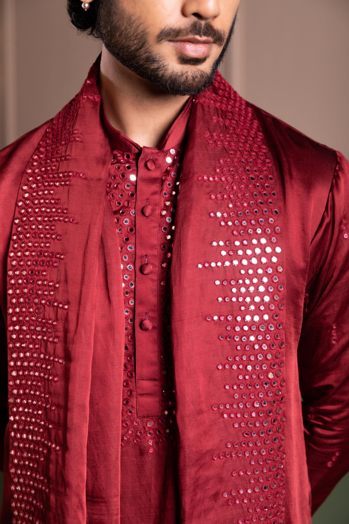 MIRROR FRENZY KURTA STOLE SET