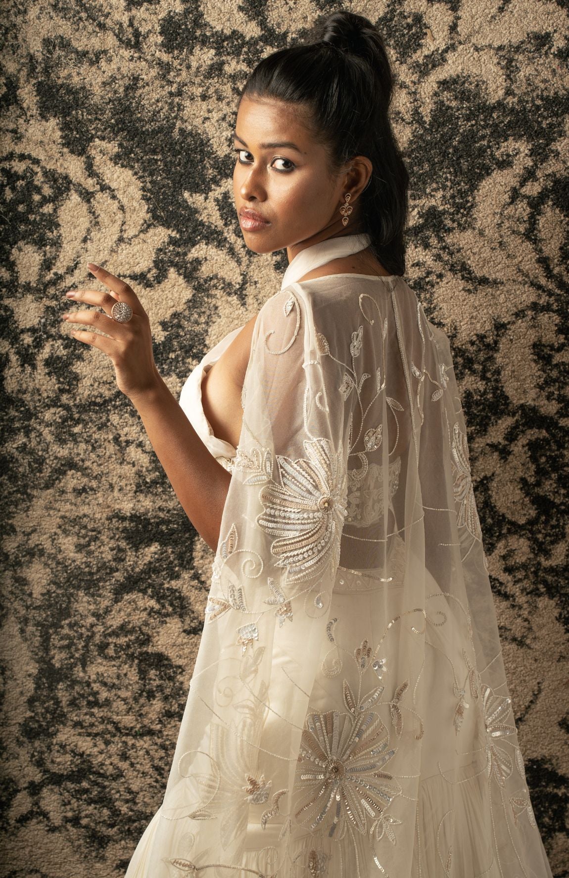 IVORY HALTER SKIRT SET