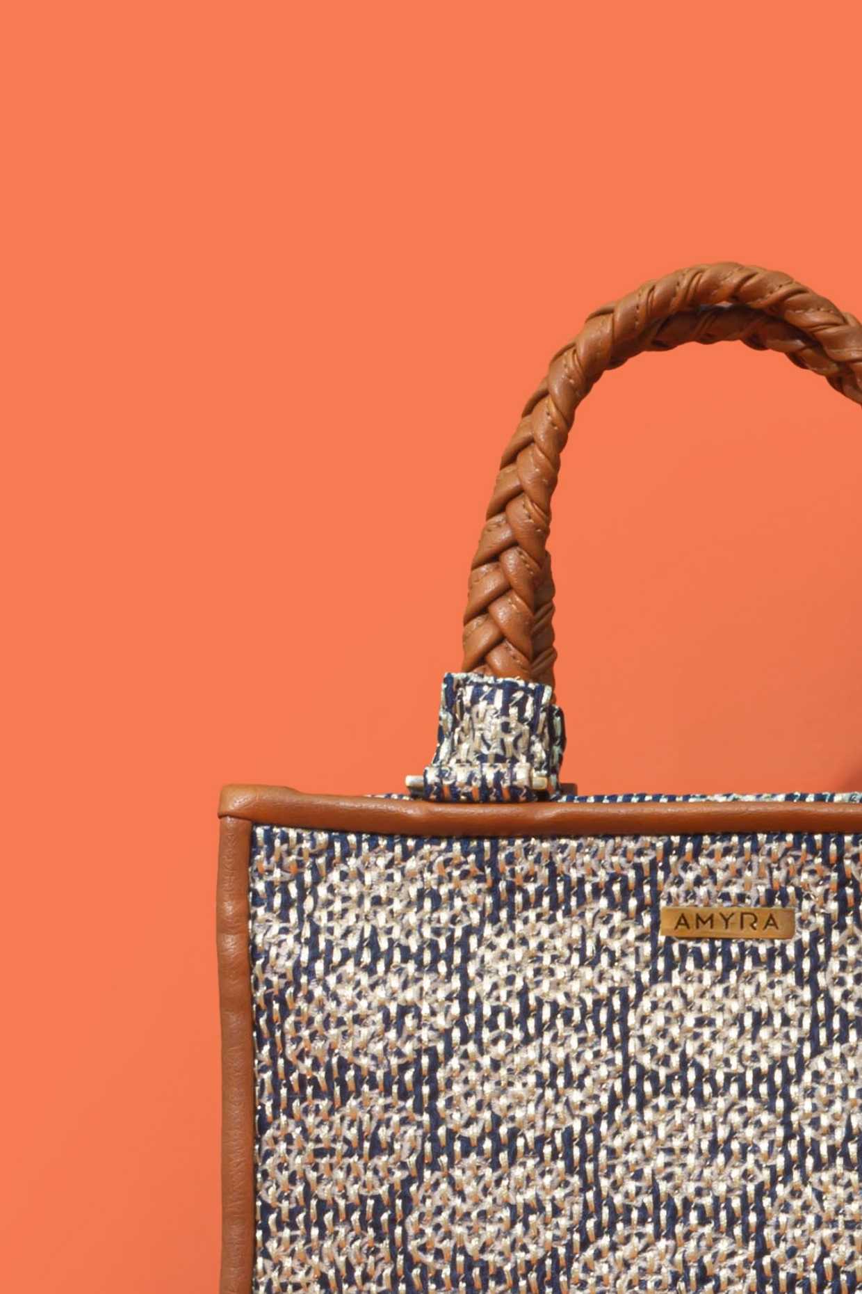 JASBIRA EMBROIDERED HANDBAG - INDIGO