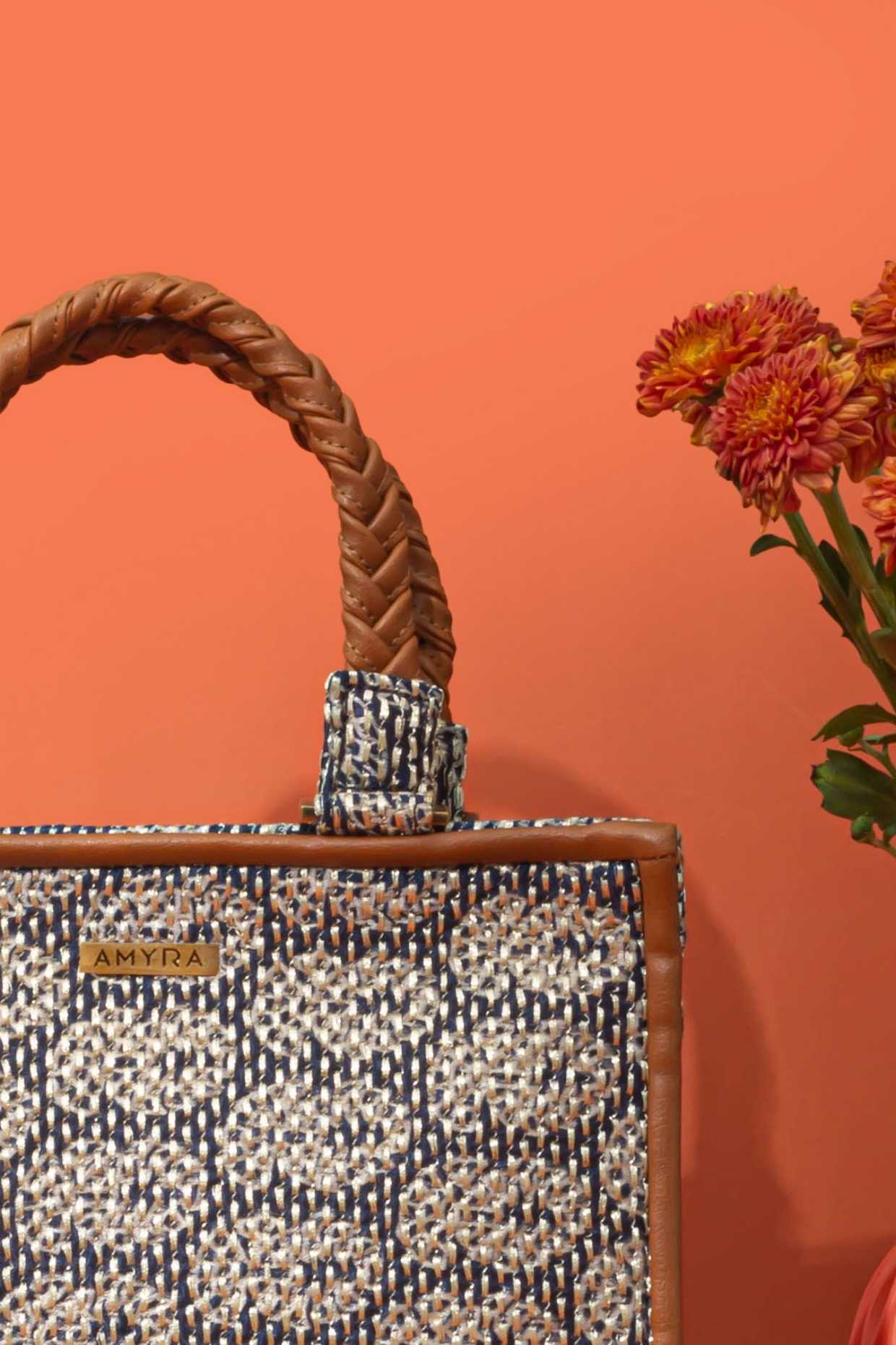 JASBIRA EMBROIDERED HANDBAG - INDIGO