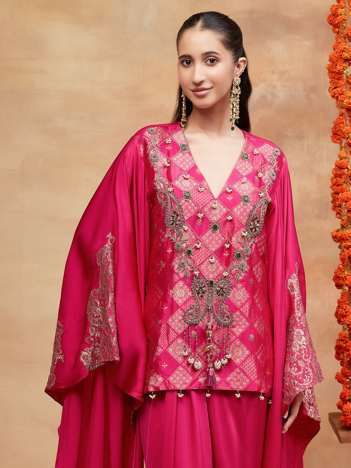 KASHI GULNAAR HAND EMBROIDERED BANARASI SKIRT SET