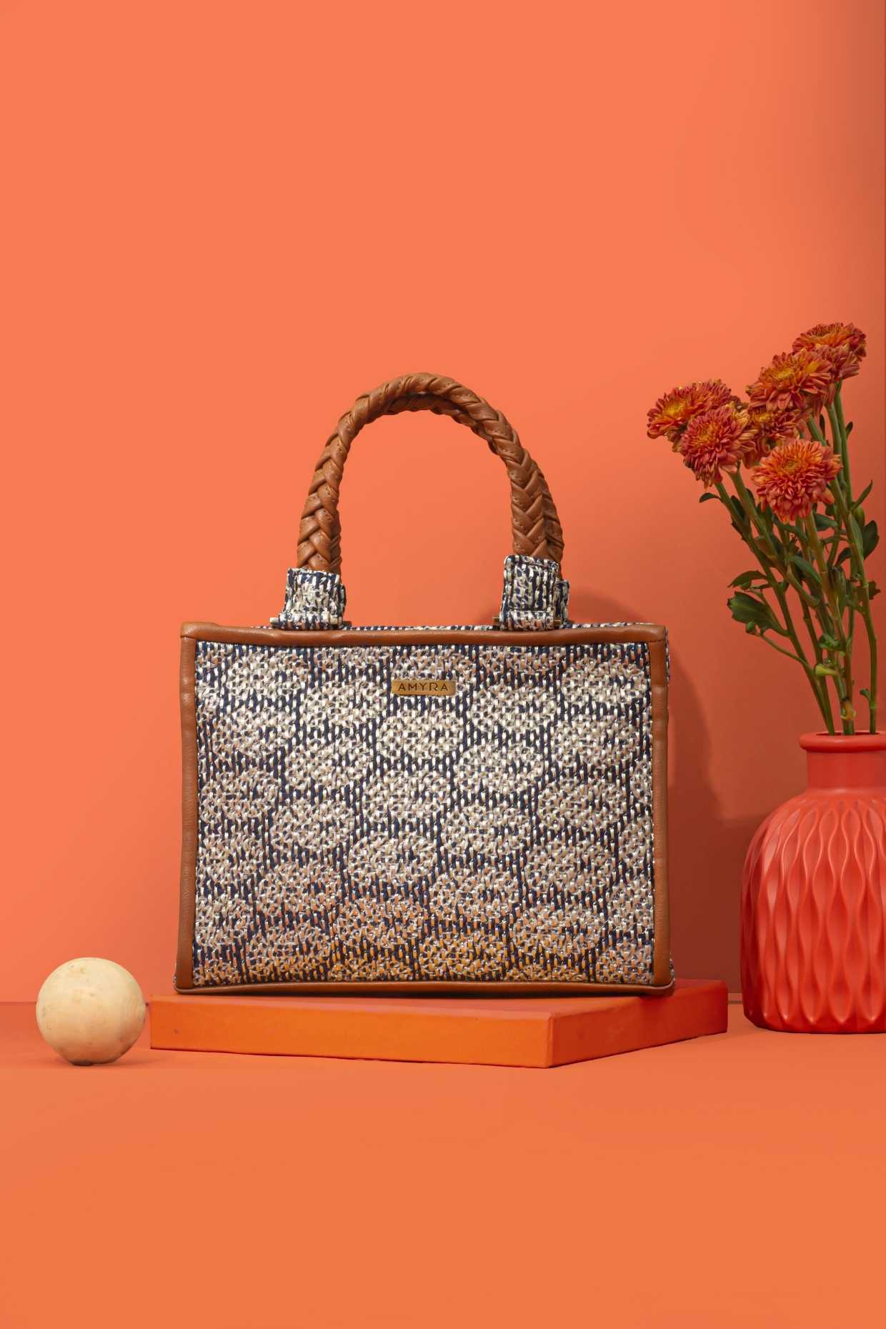 JASBIRA EMBROIDERED HANDBAG - INDIGO