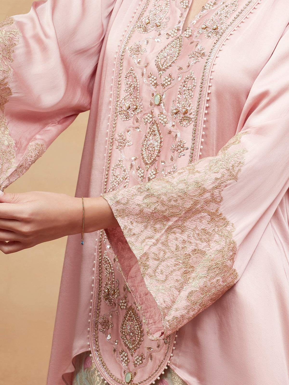 MUNSHI GULAB HAND EMBROIDERED BANARASI PANT SET