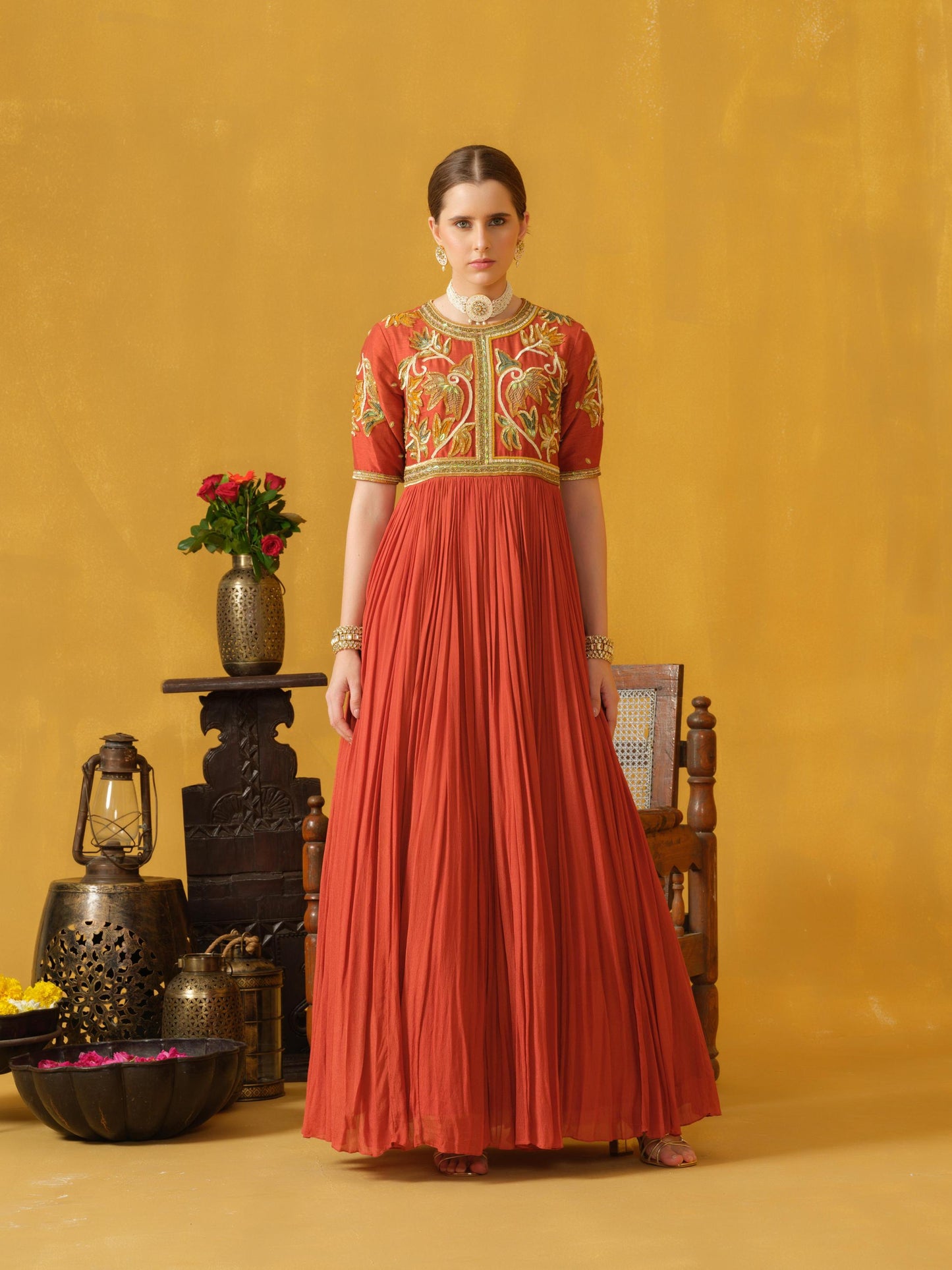 BURNT ORANGE GOWN