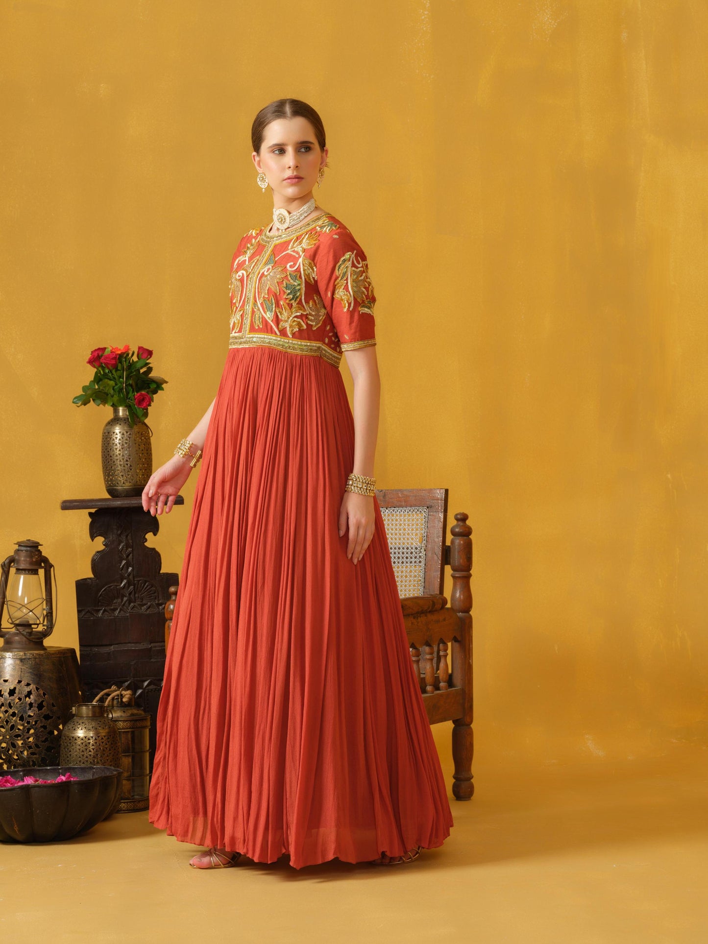 BURNT ORANGE GOWN