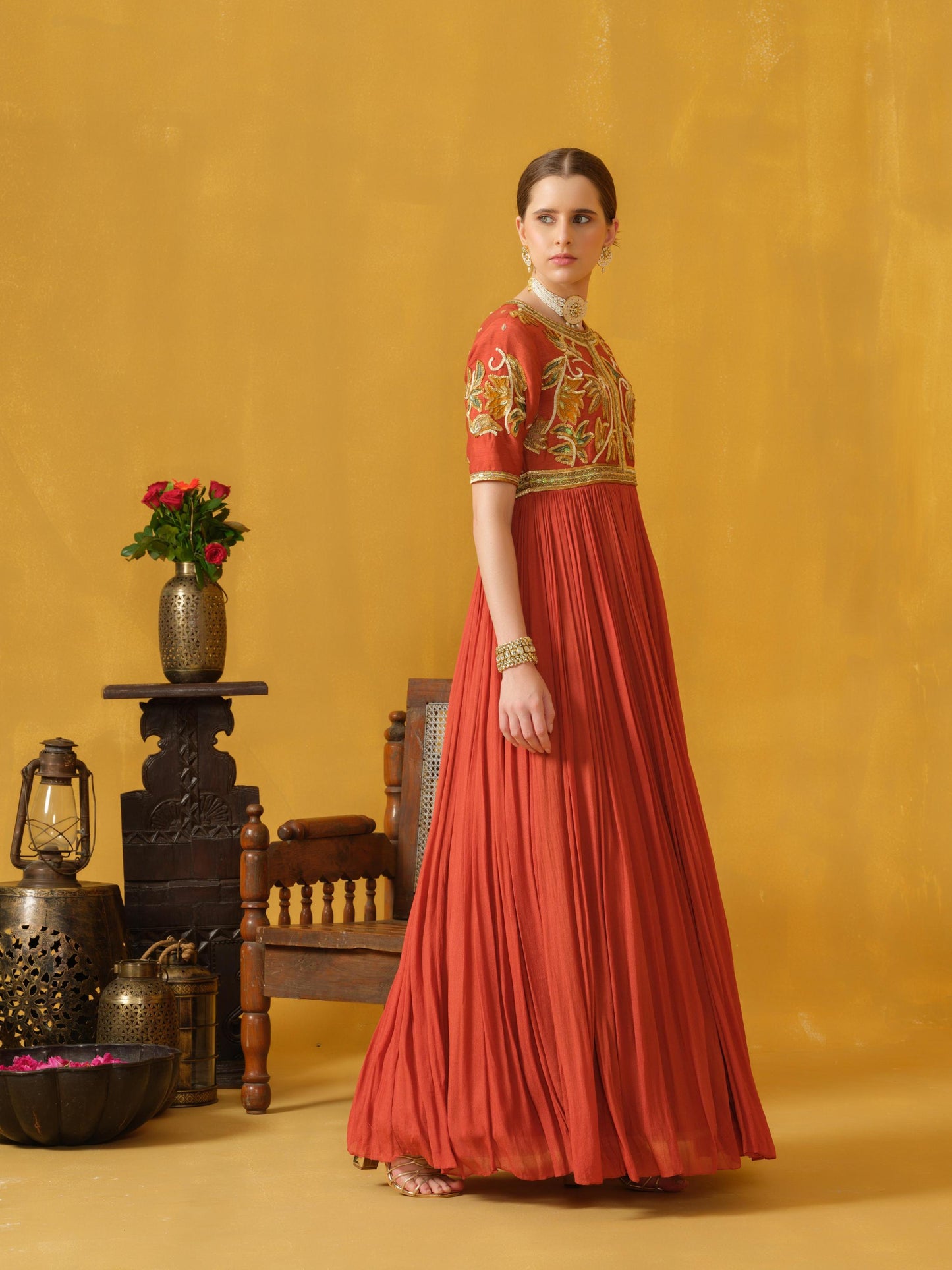 BURNT ORANGE GOWN