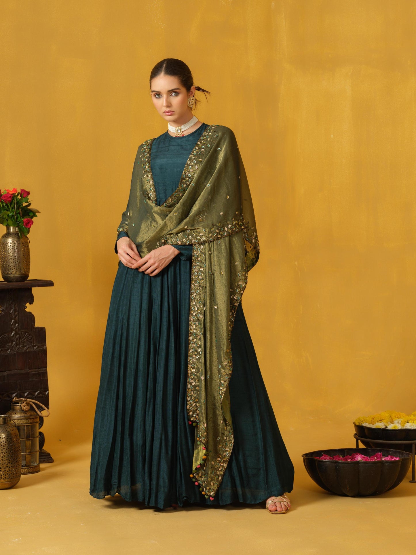 DARK GREEN DRESS