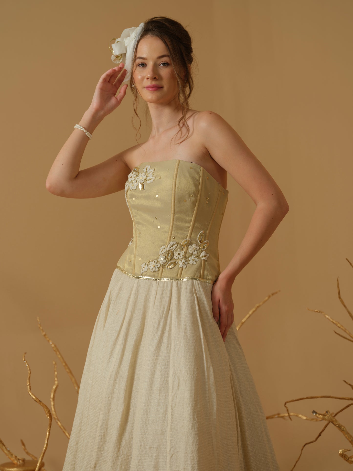 GOLD & IVORY DRESS