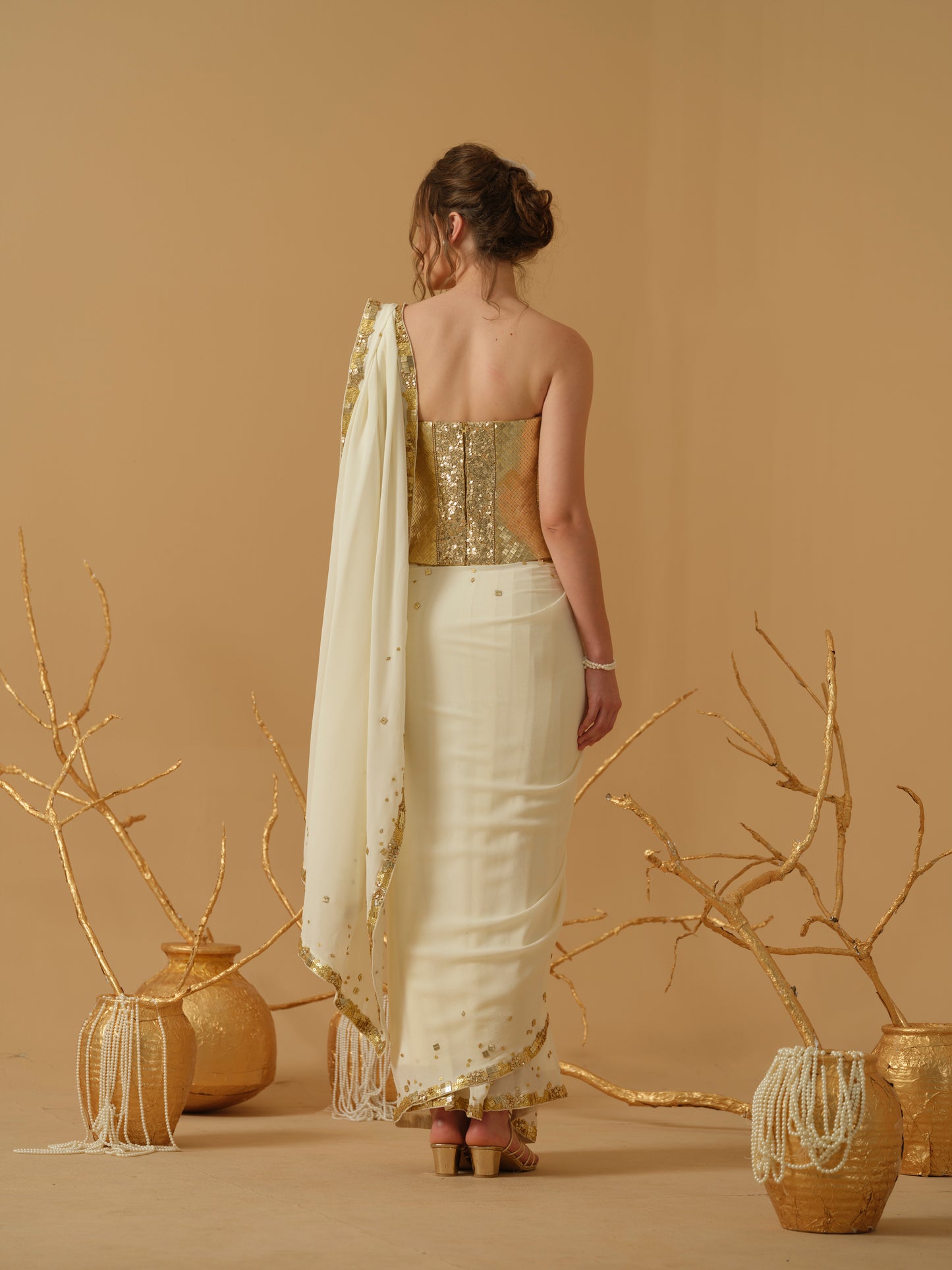 GOLD & IVORY SAREE