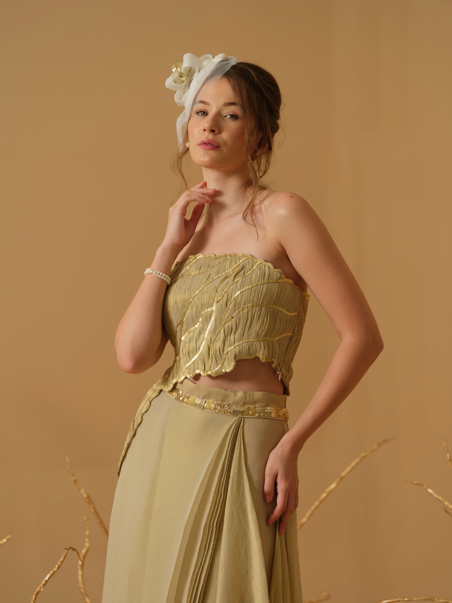 GOLD SKIRT SET