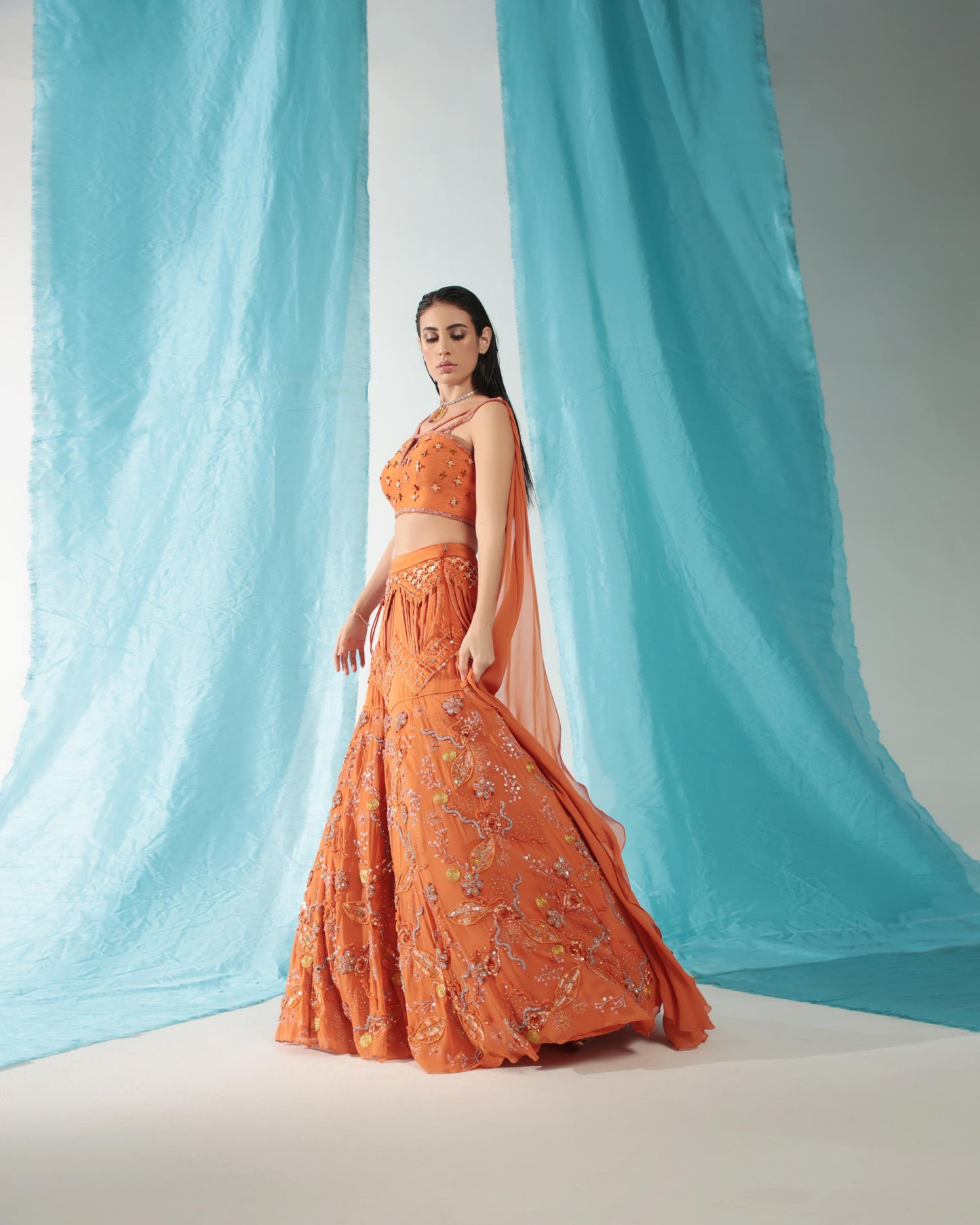 APRICOT LEHENGA SET