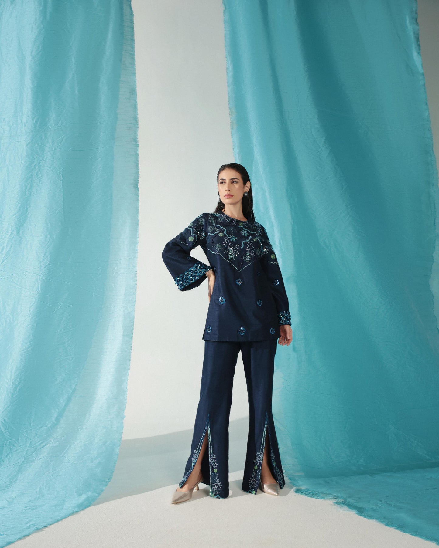 FUTURE DUSK BLUE KURTA SET