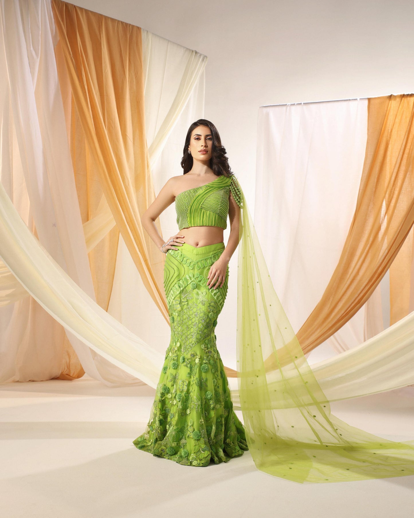 GREEN FLASH SKIRT SET