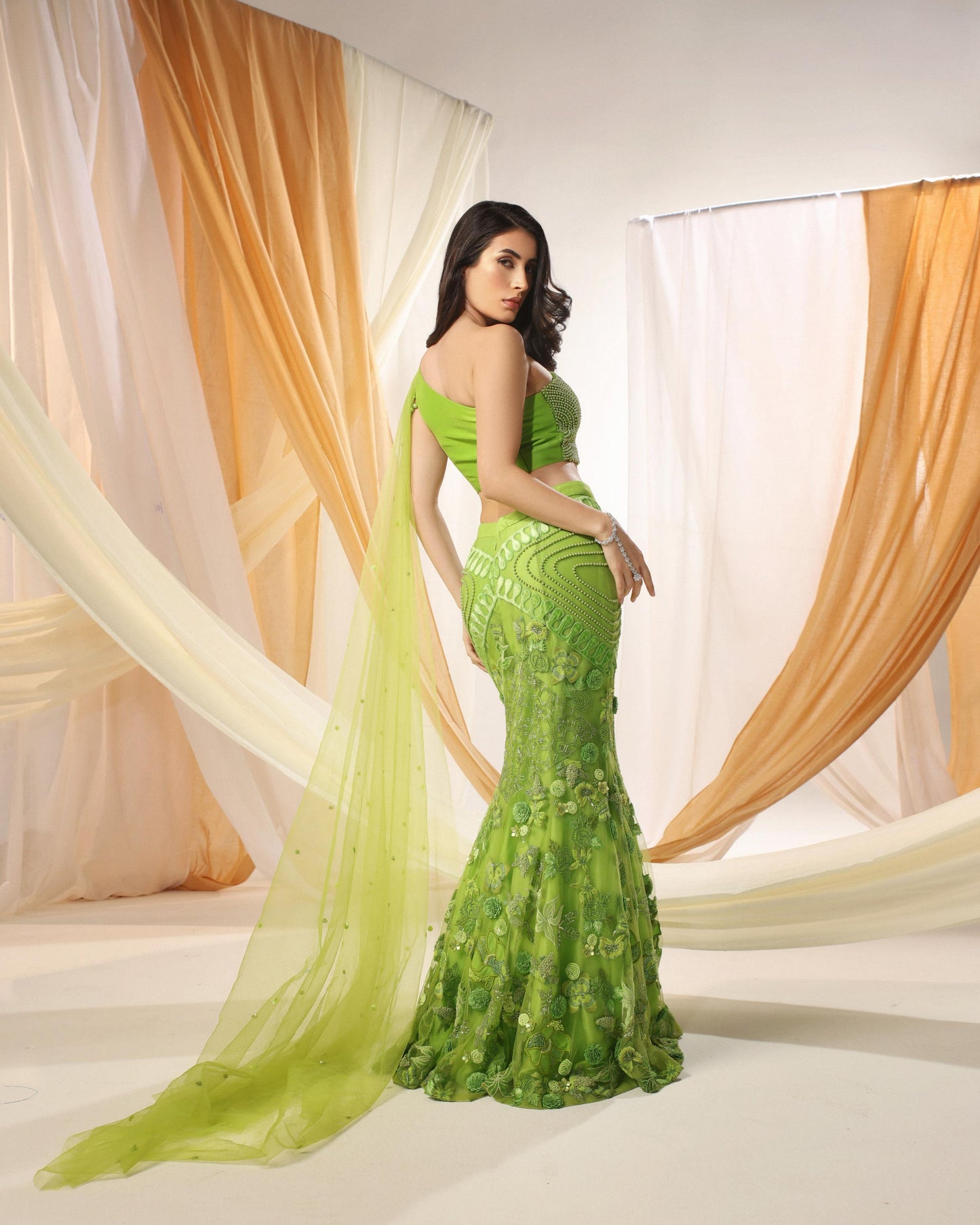 GREEN FLASH SKIRT SET