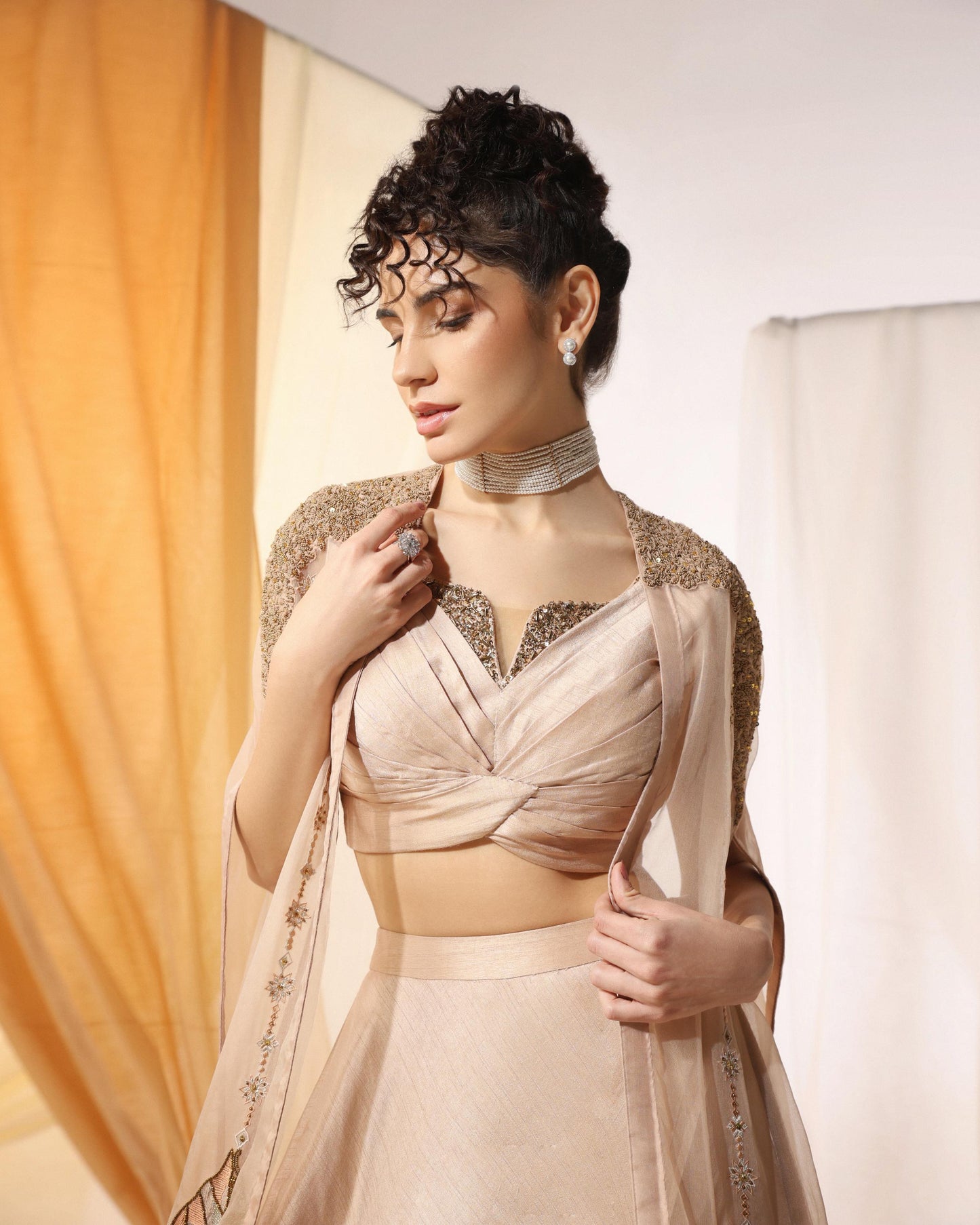 PEACH FUZZ LEHENGA SET