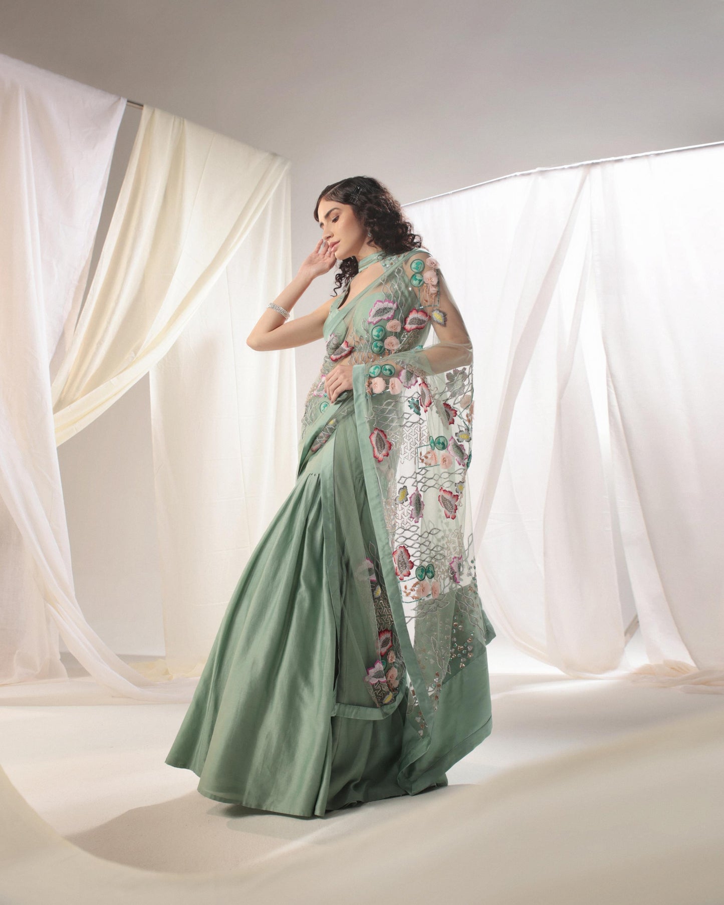 AQUA BLUE CONCEPT SAREE