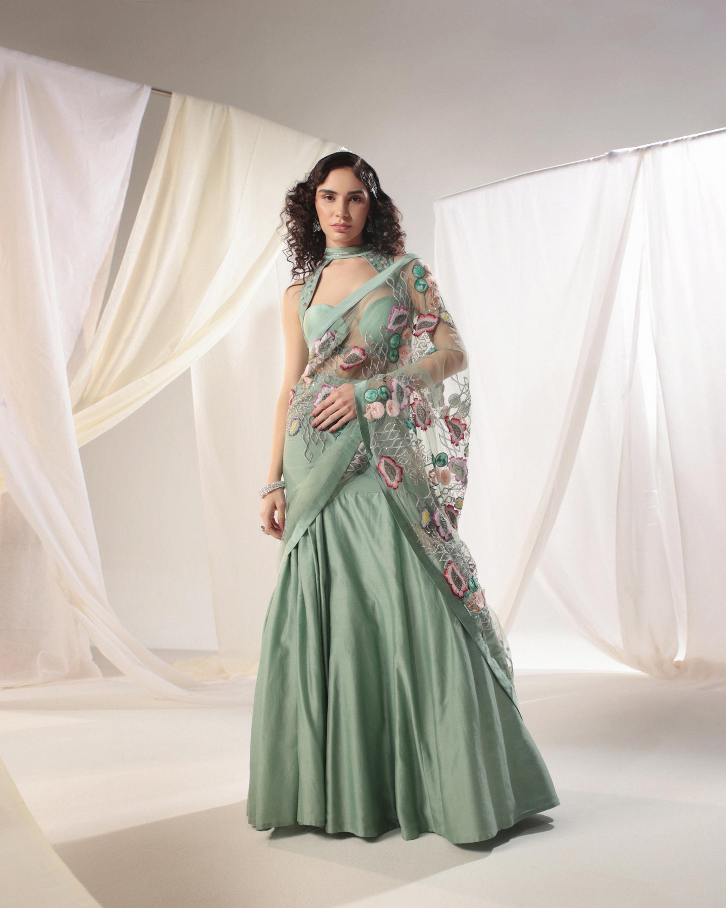 AQUA BLUE CONCEPT SAREE