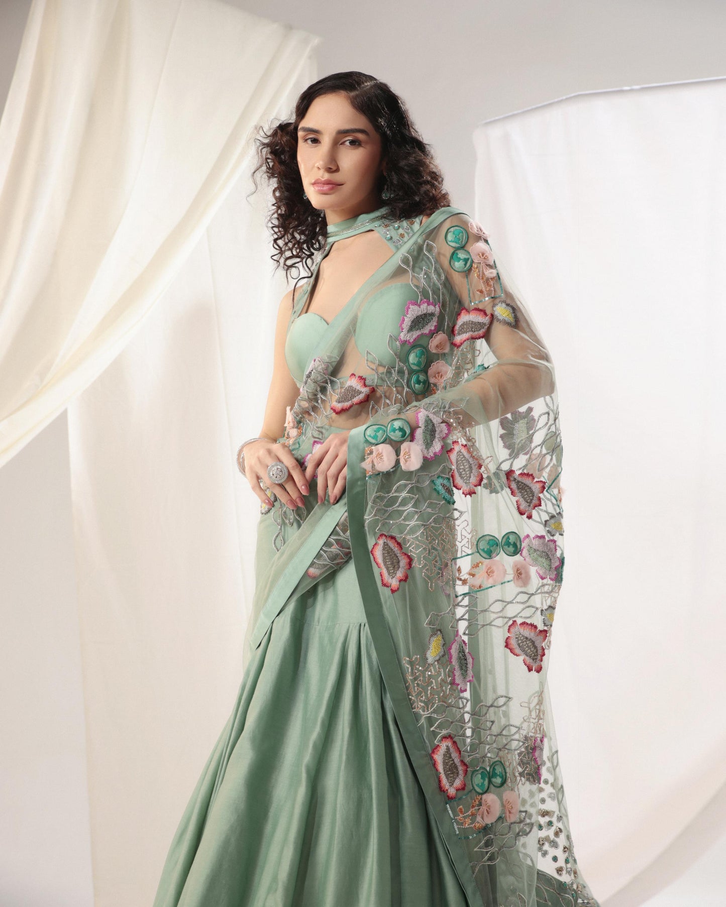 AQUA BLUE CONCEPT SAREE