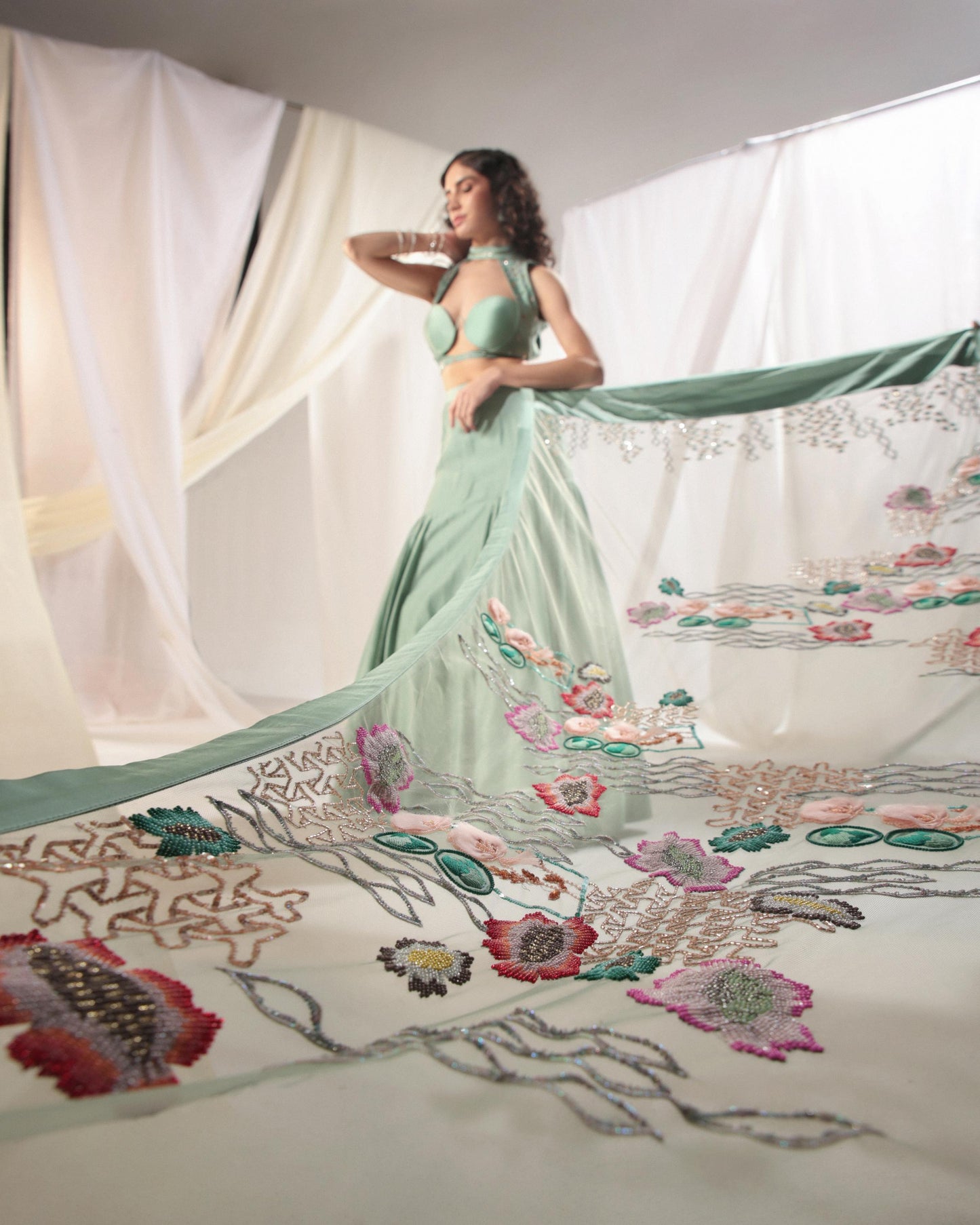 AQUA BLUE CONCEPT SAREE