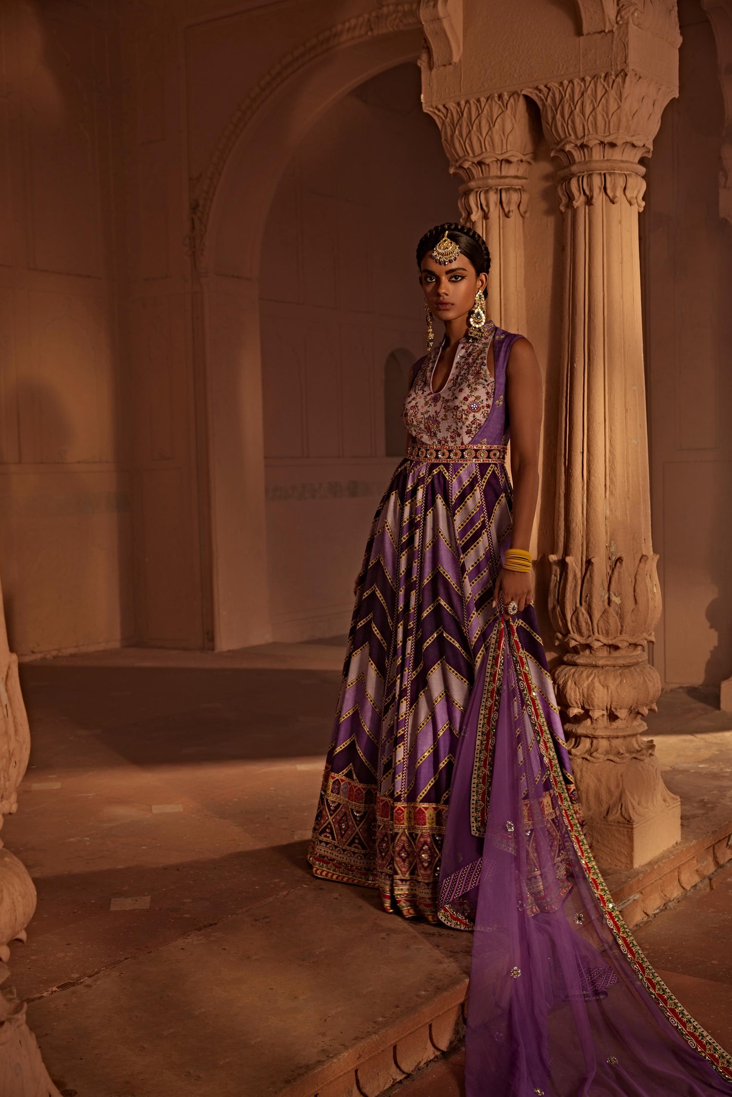 LEHER ANARKALI SET