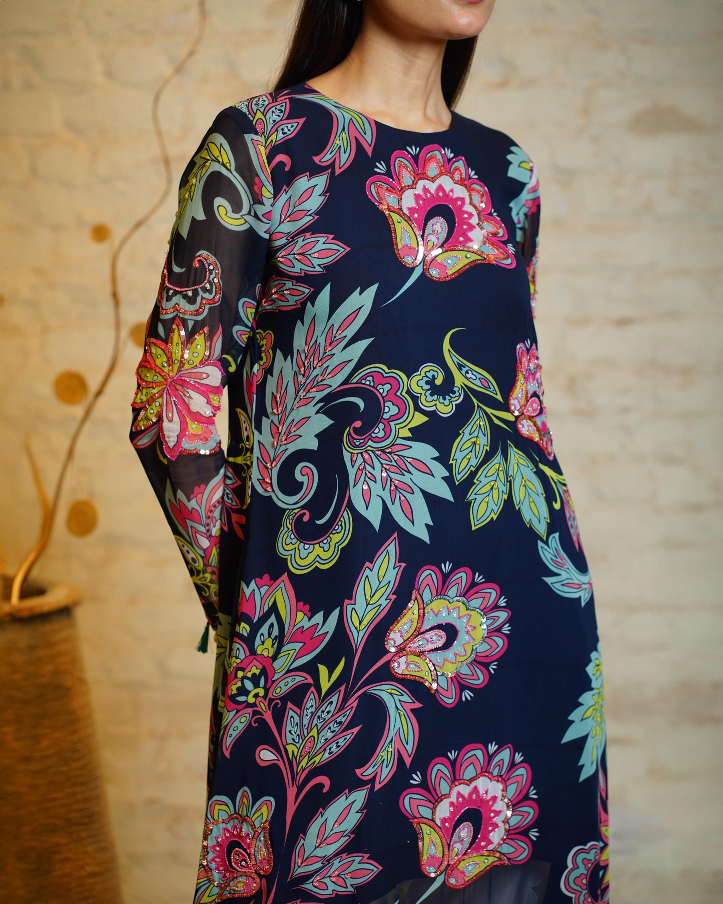 ANANYA NAVY BLUE TUNIC & DHOTI