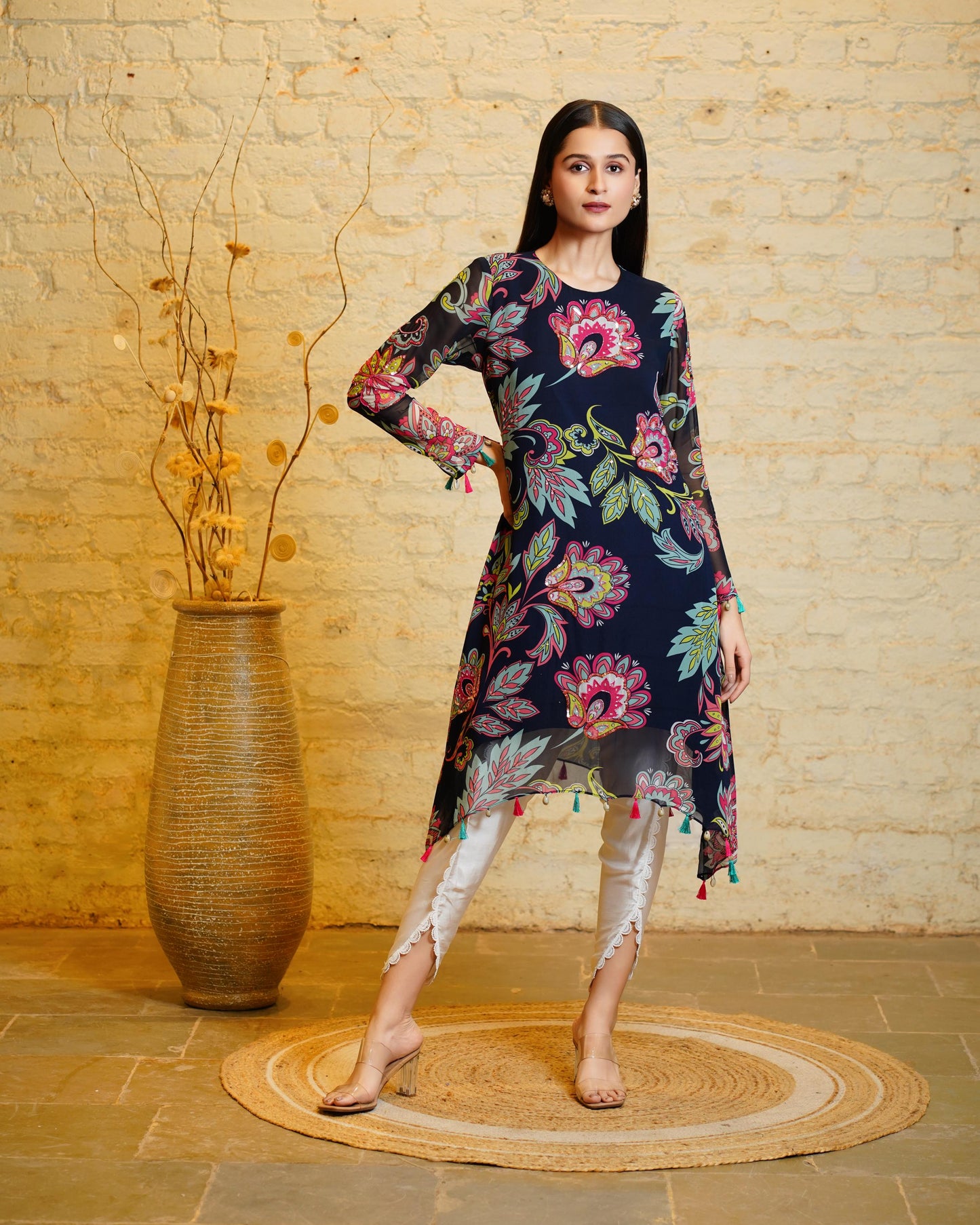 ANANYA NAVY BLUE TUNIC & DHOTI
