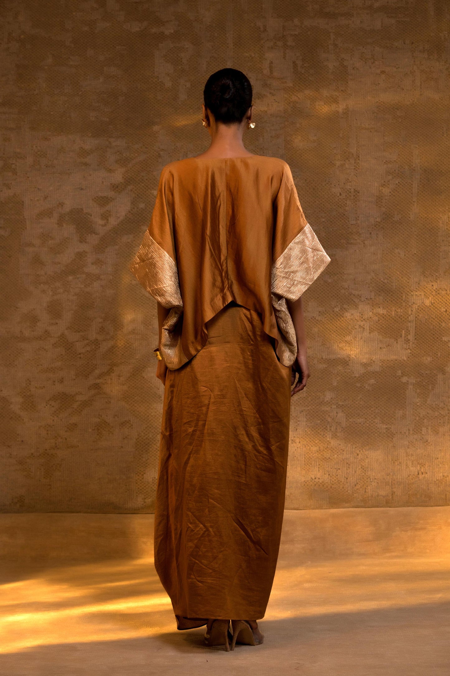 AGNEYA SILK DRAPED SKIRT SET