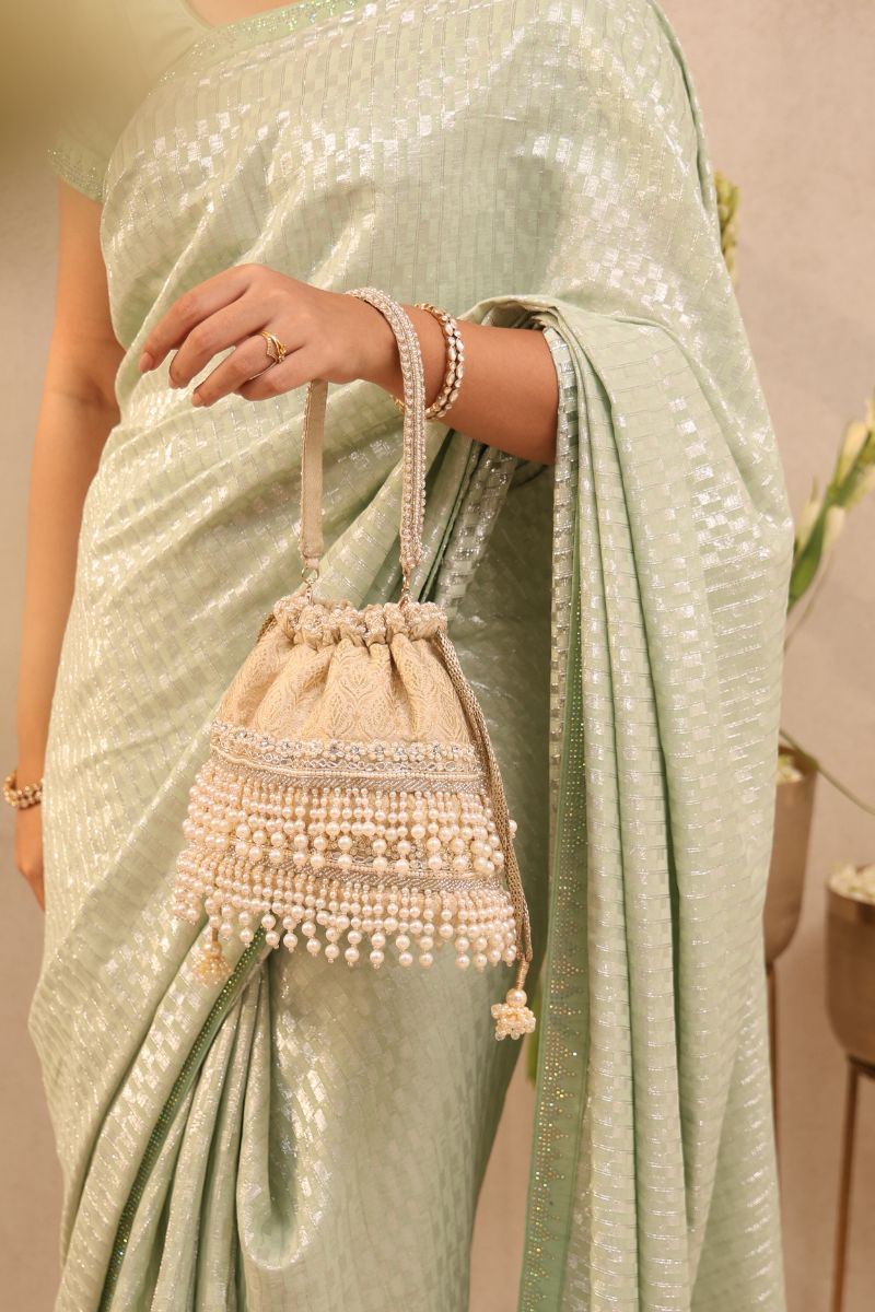 ANAHI EMBROIDERED BROCADE BUCKET BAG