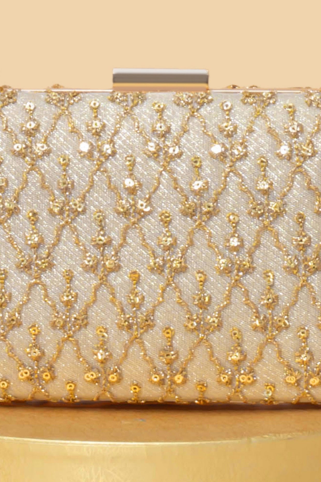 ANYA BOX CLUTCH - GOLD